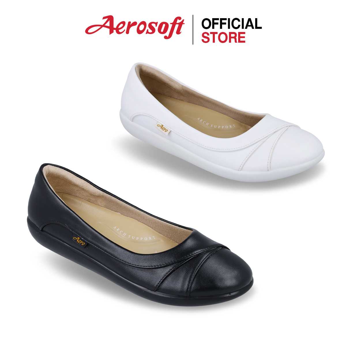 Aerosoft รองเท้าพยาบาล สีขาว/ดำ รุ่น Healthy B1 (NW9191)