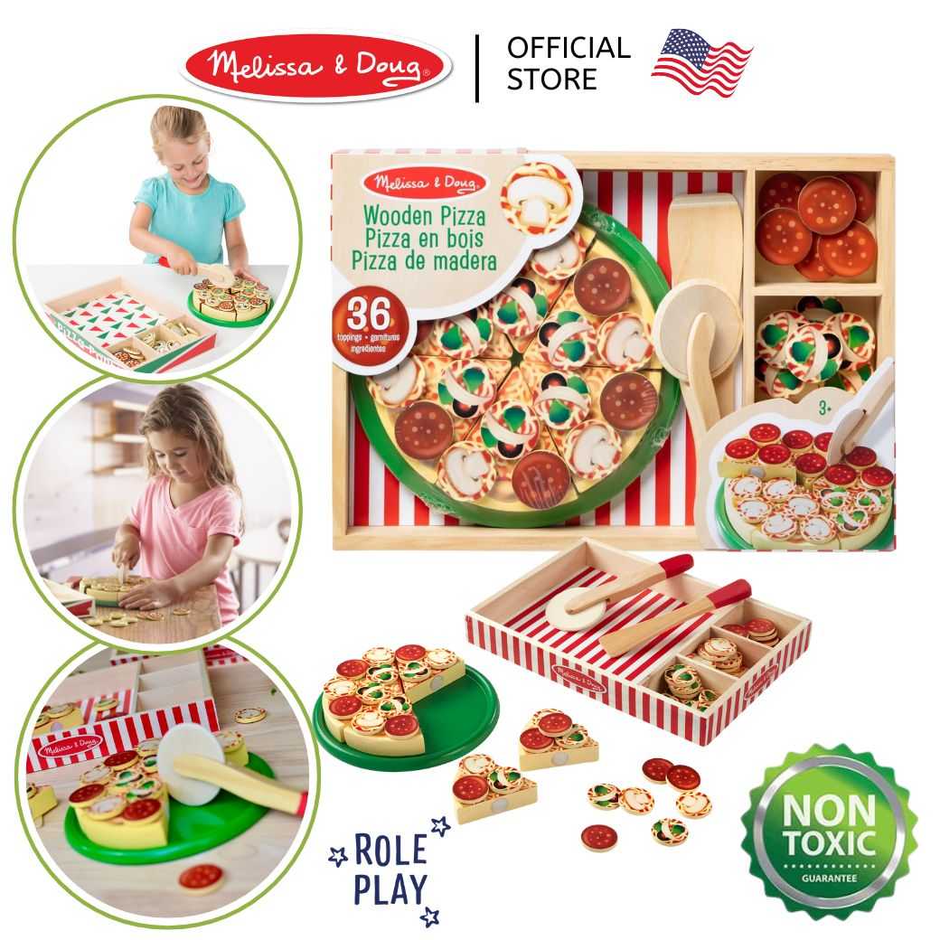 (ของแท้ USA) ของเล่นพิซซ่า ของเล่นทำอาหาร Melissa & Doug Pizza Party  ของเล่นหั่น ของเล่นครัว 167