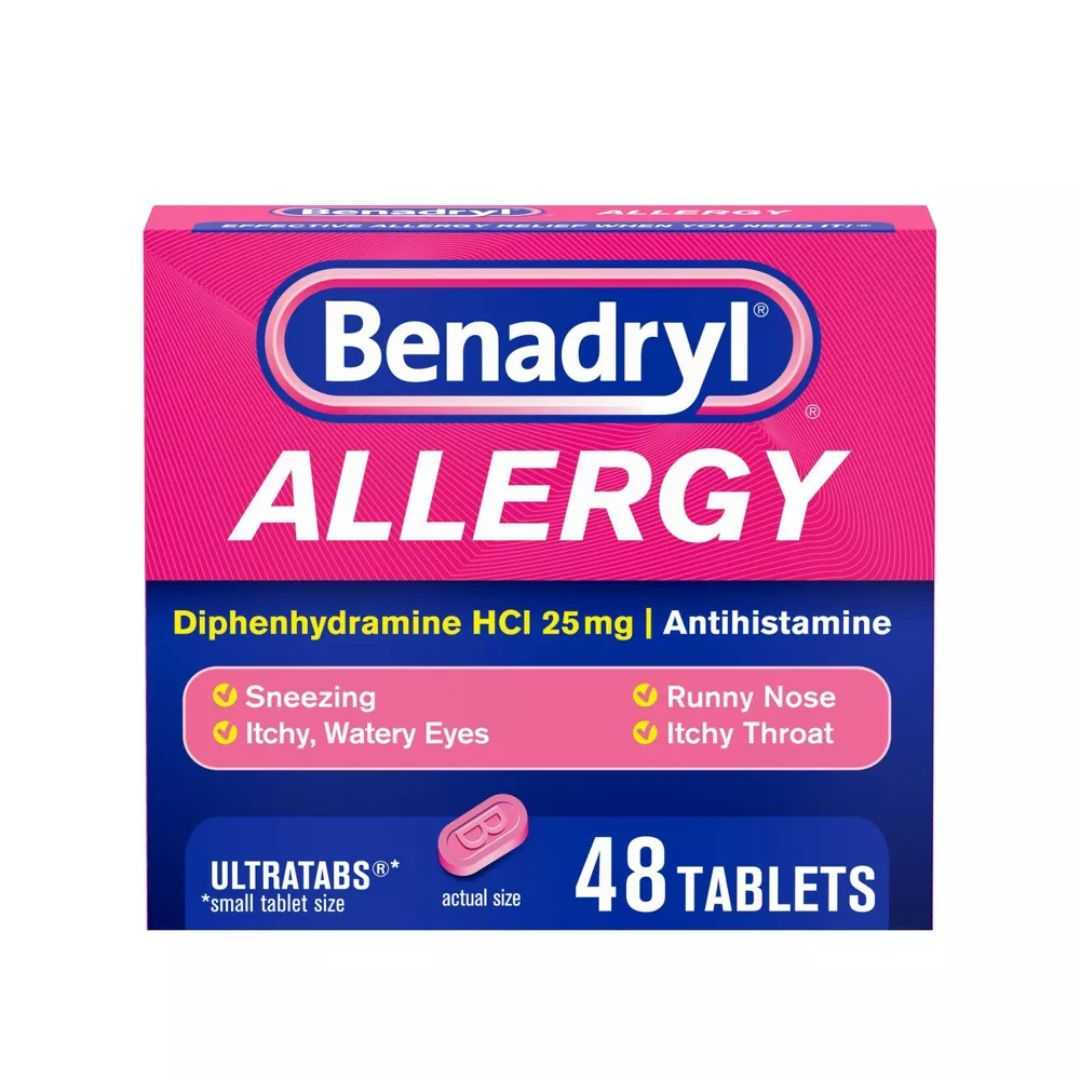 Benadryl Antihistamine Allergy Medicine & Cold Relief ขนาด 48 เม็ด จากอเมริกา พร้อมส่ง