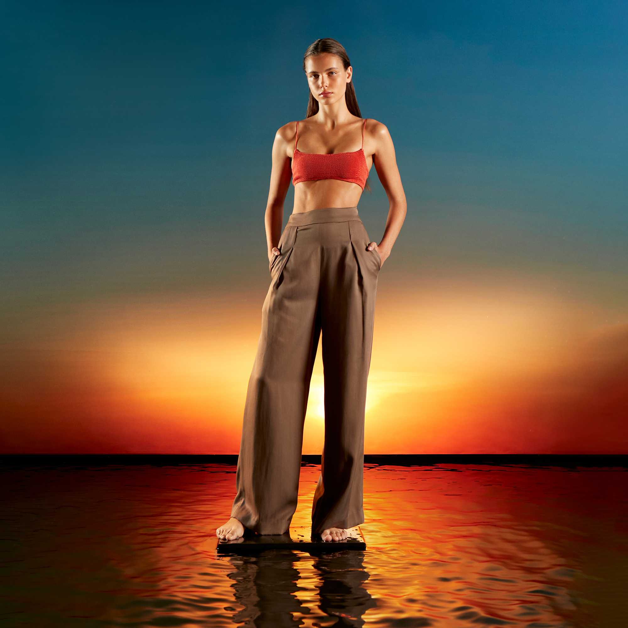 Lueur Wide-Leg Trousers in Cedar