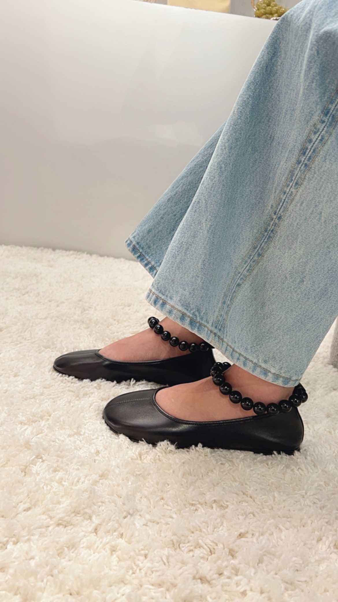 Dear Frances Balla Anklet Shoe - Black w/ bead