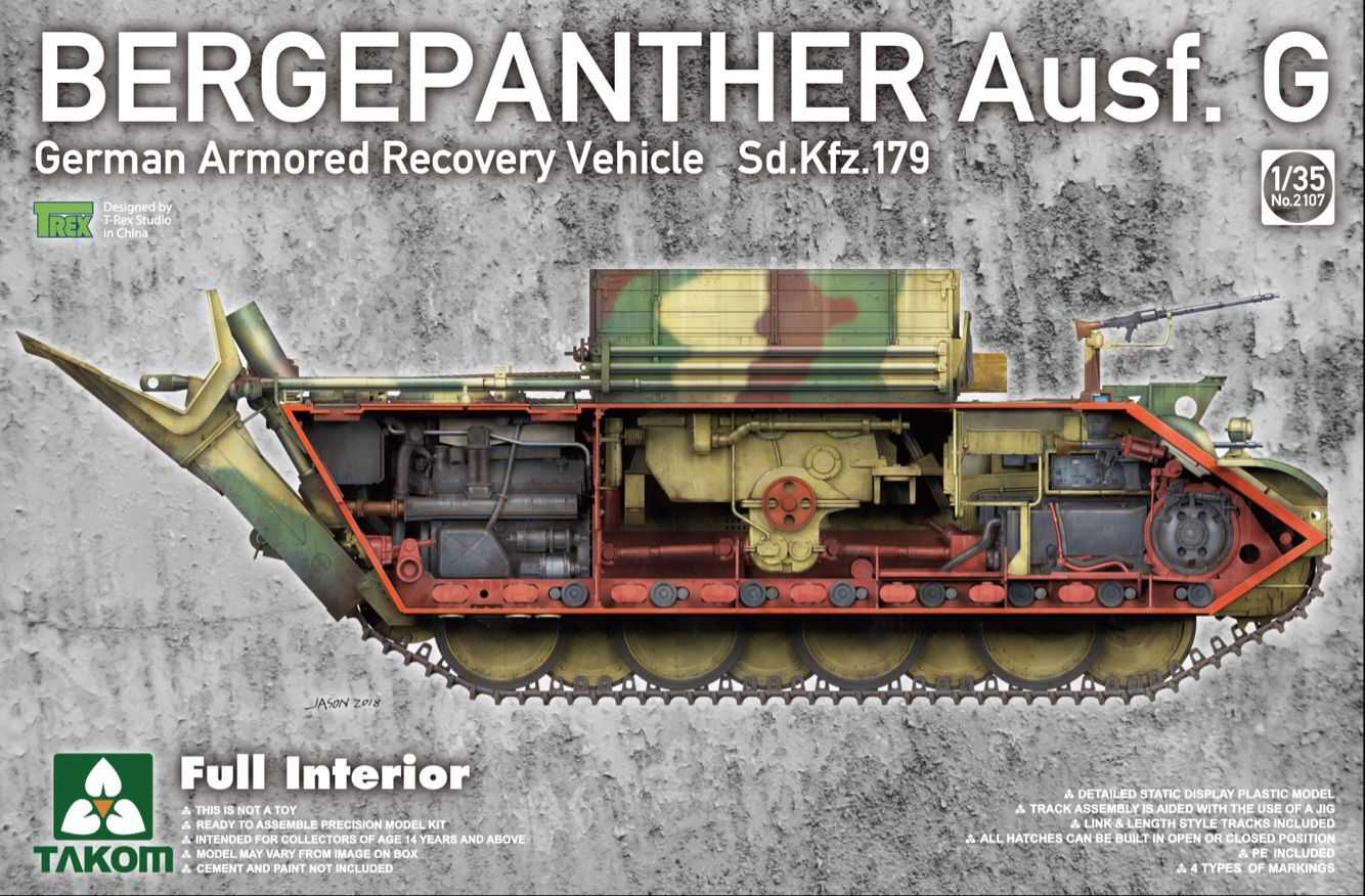 1/35 Bergepanther Ausf.G German Armored Recovery Vehicle Sd.Kfz.179 w/ full interior kit