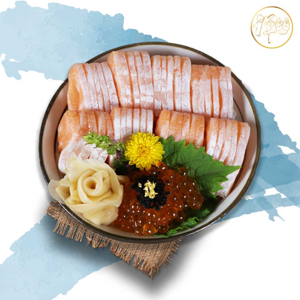 ข้าวหน้าท้องแซลมอนไข่ปลา