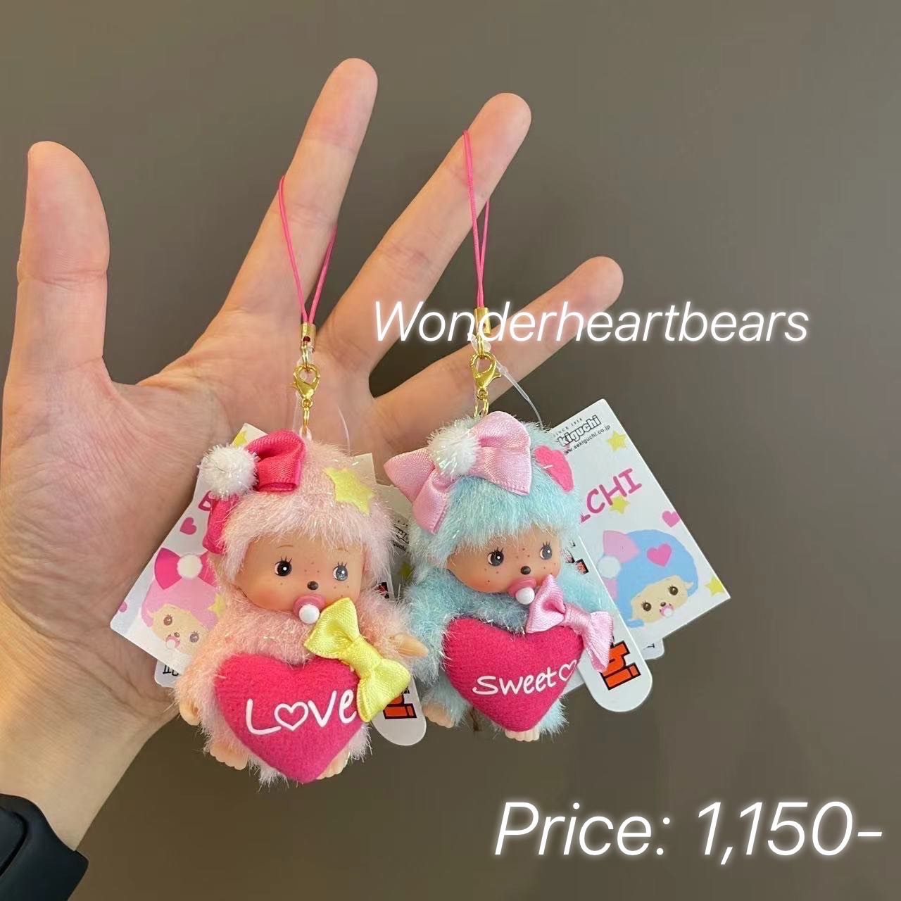 พวงกุญแจเบบี๋ monchhichi👶🏻💗