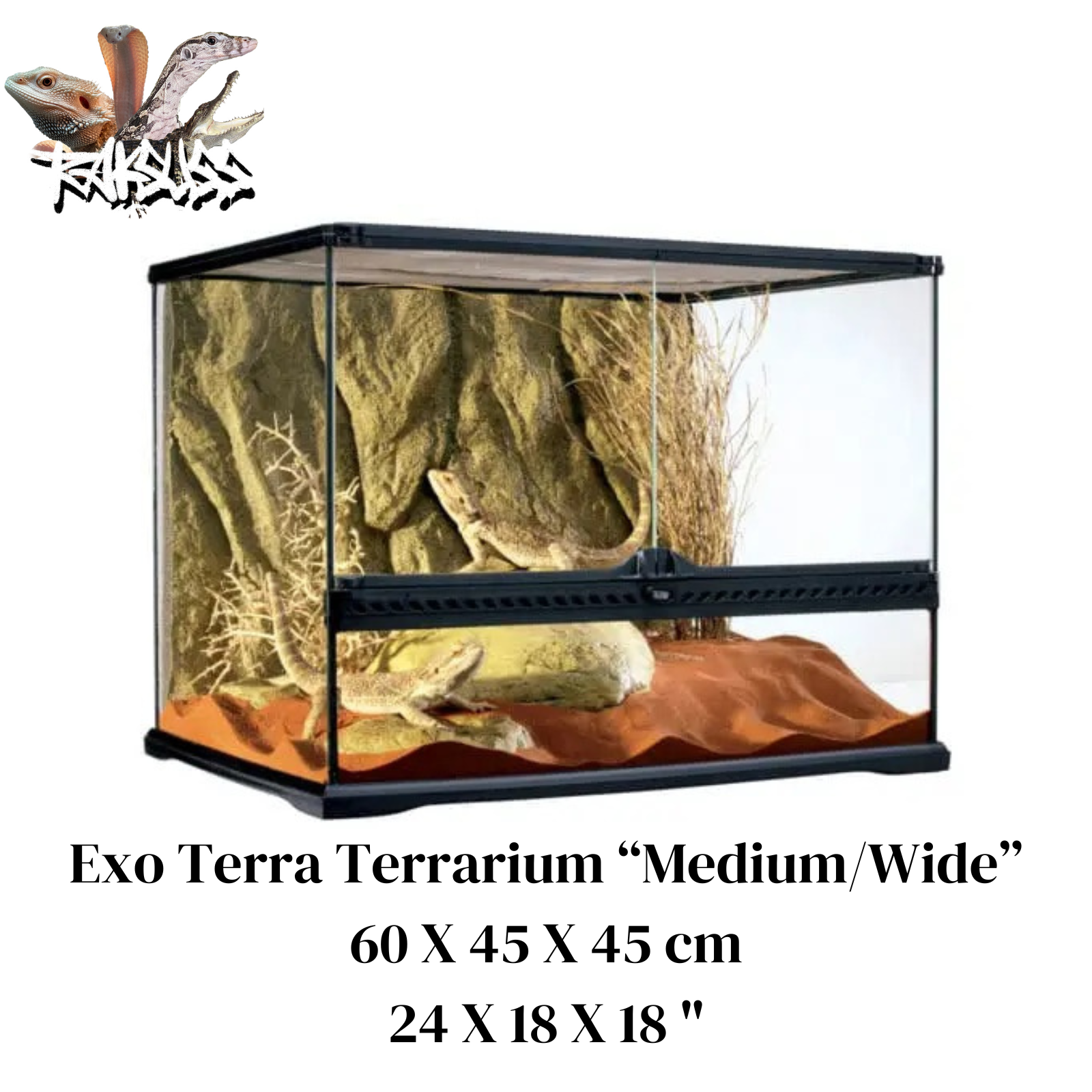 Exo Terra Natural Terrarium Medium Wide 24” x 18” x 18”(PT2610)