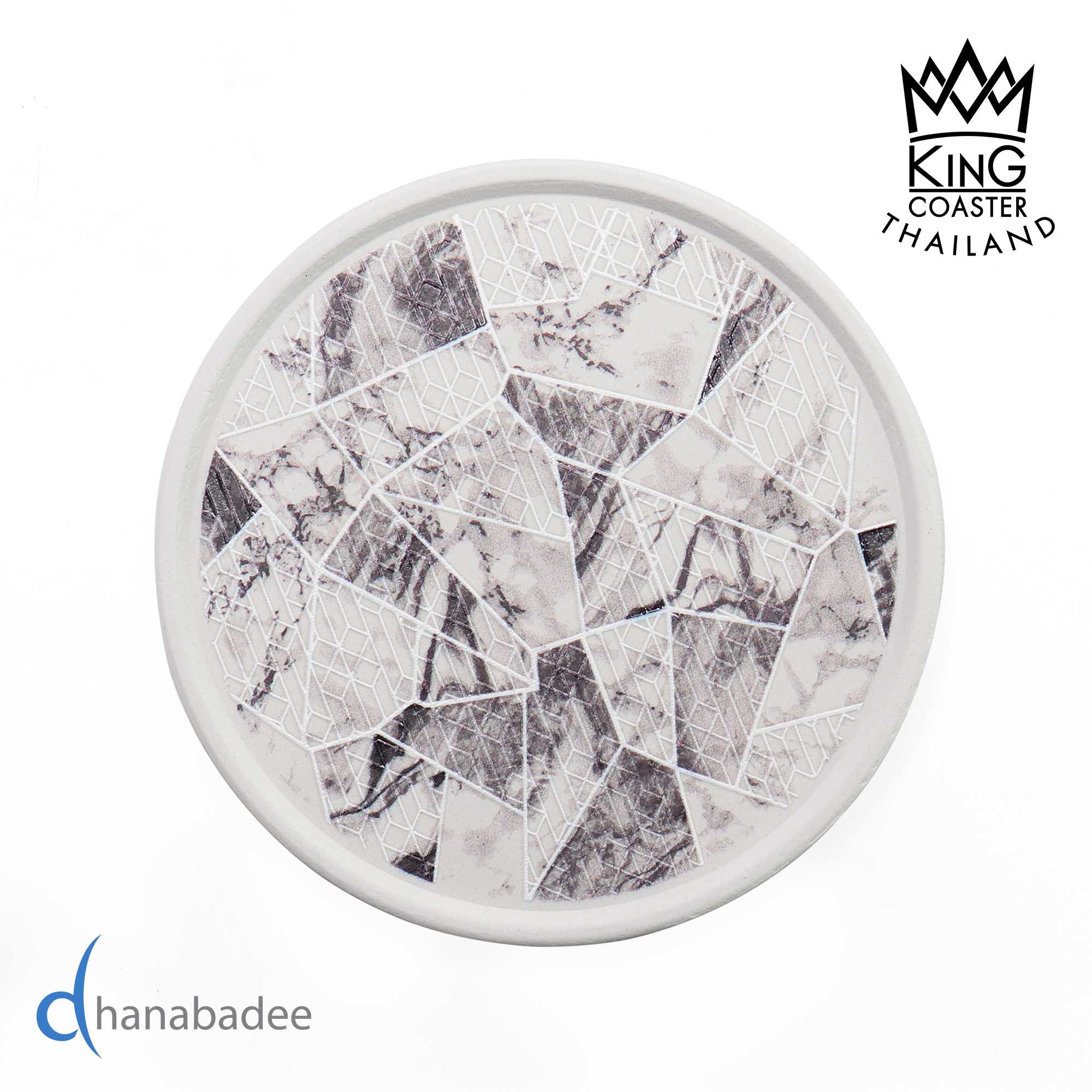 จานรองแก้ว R10047 ทรงกลมมีขอบ -MARBLE-04