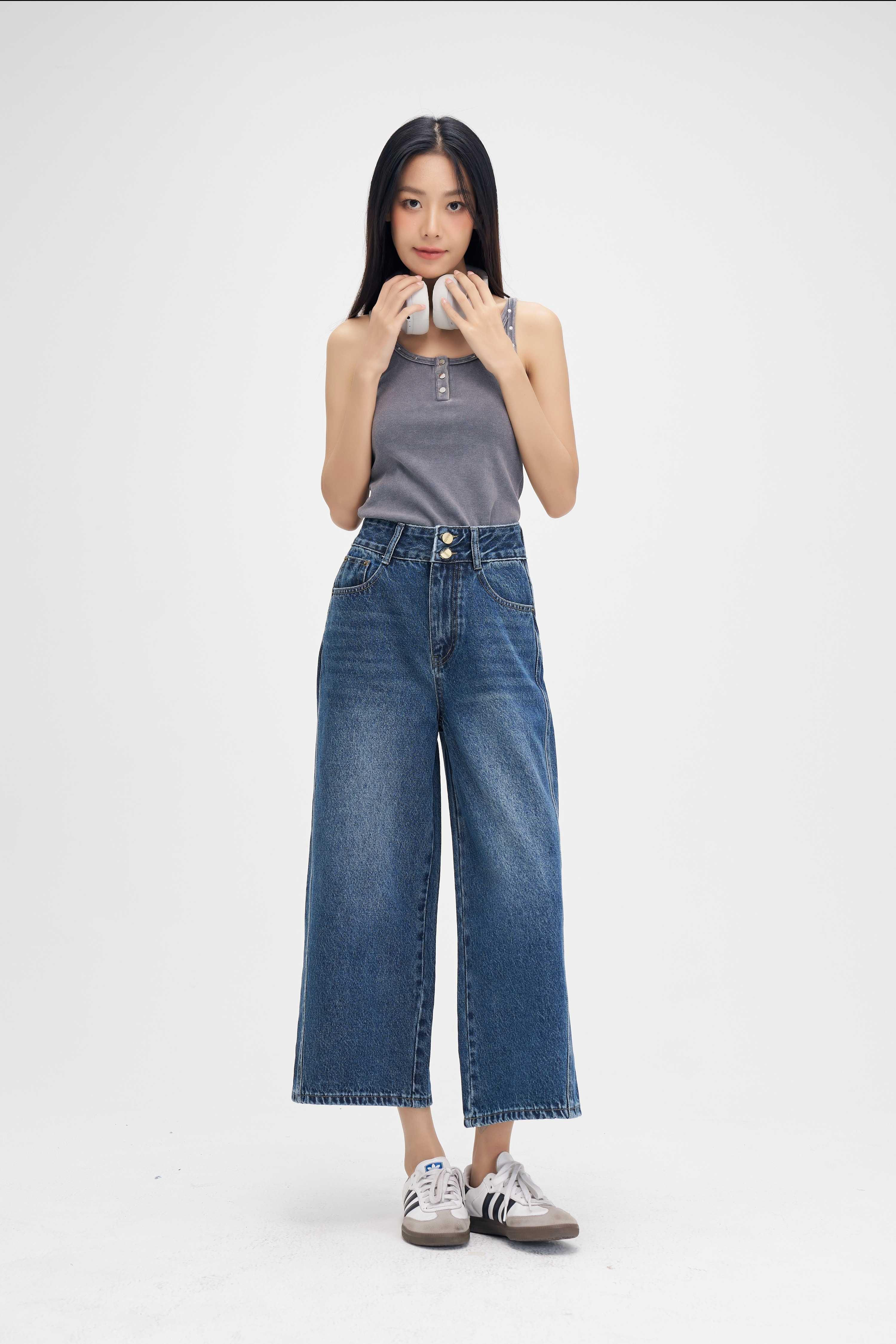 Niyom Jeans collection Aloha : รุ่น B304.2 กางเกงยีนส์ผู้หญิง ทรงกระบอก 8 ส่วน