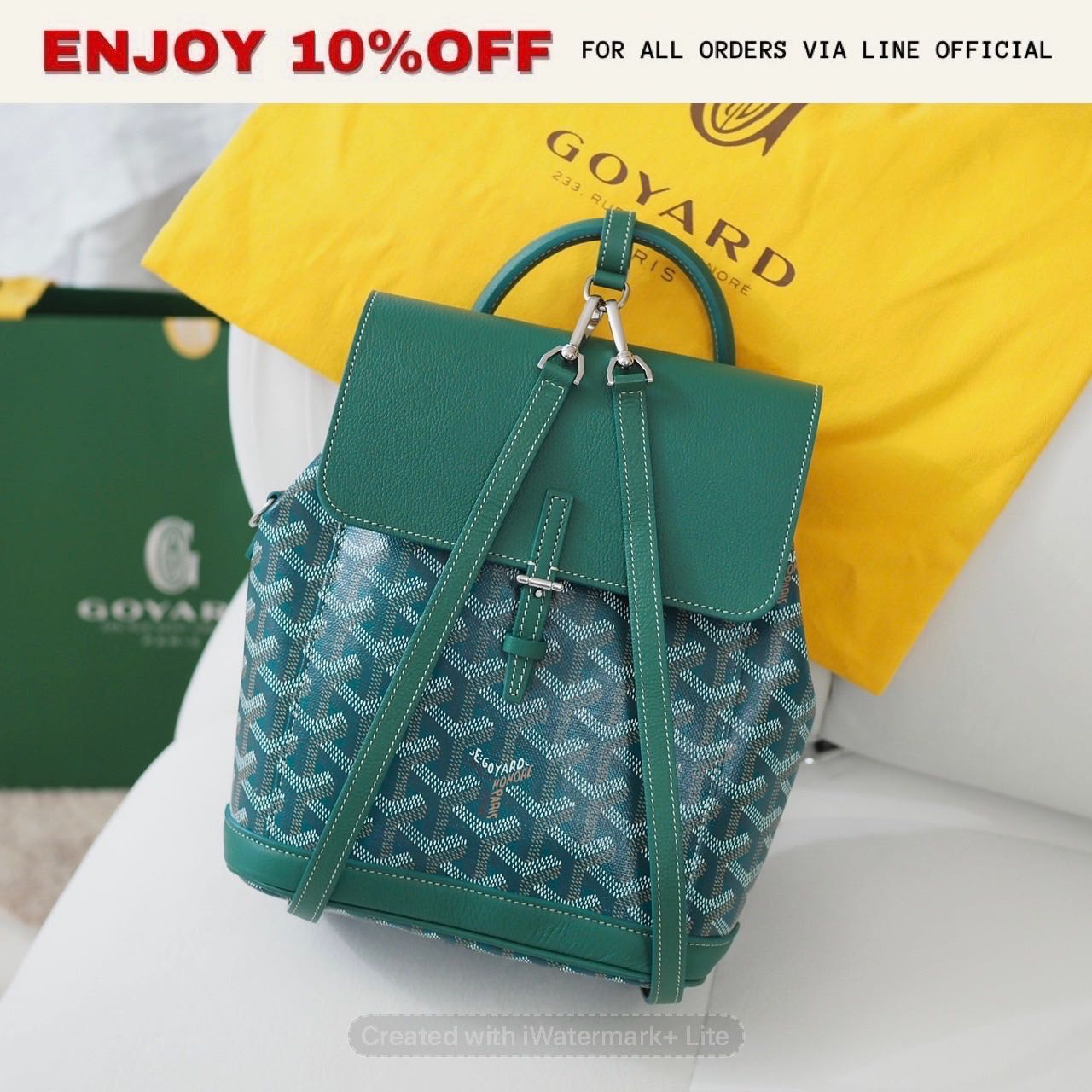 NEW! GOYARD Alpin Mini Backpack สี Green SHW | Bag