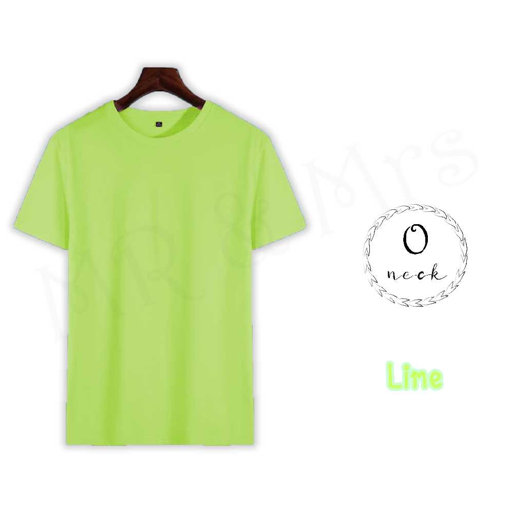 เสื้อยืดสีพื้น เสื้อคอกลม เสื้อยืดคอกลม T-Shirt ผ้าCotton (สีเขียวมะนาว)