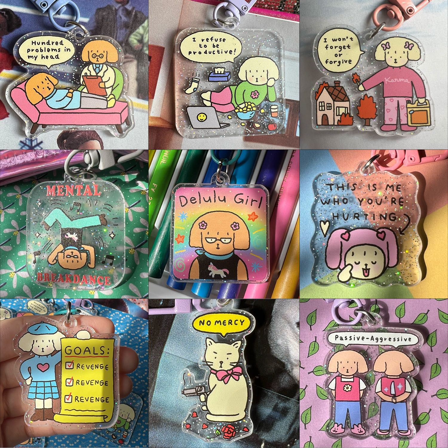 ✨Fluffy Crew Glittery Keychain Vol.01🌈