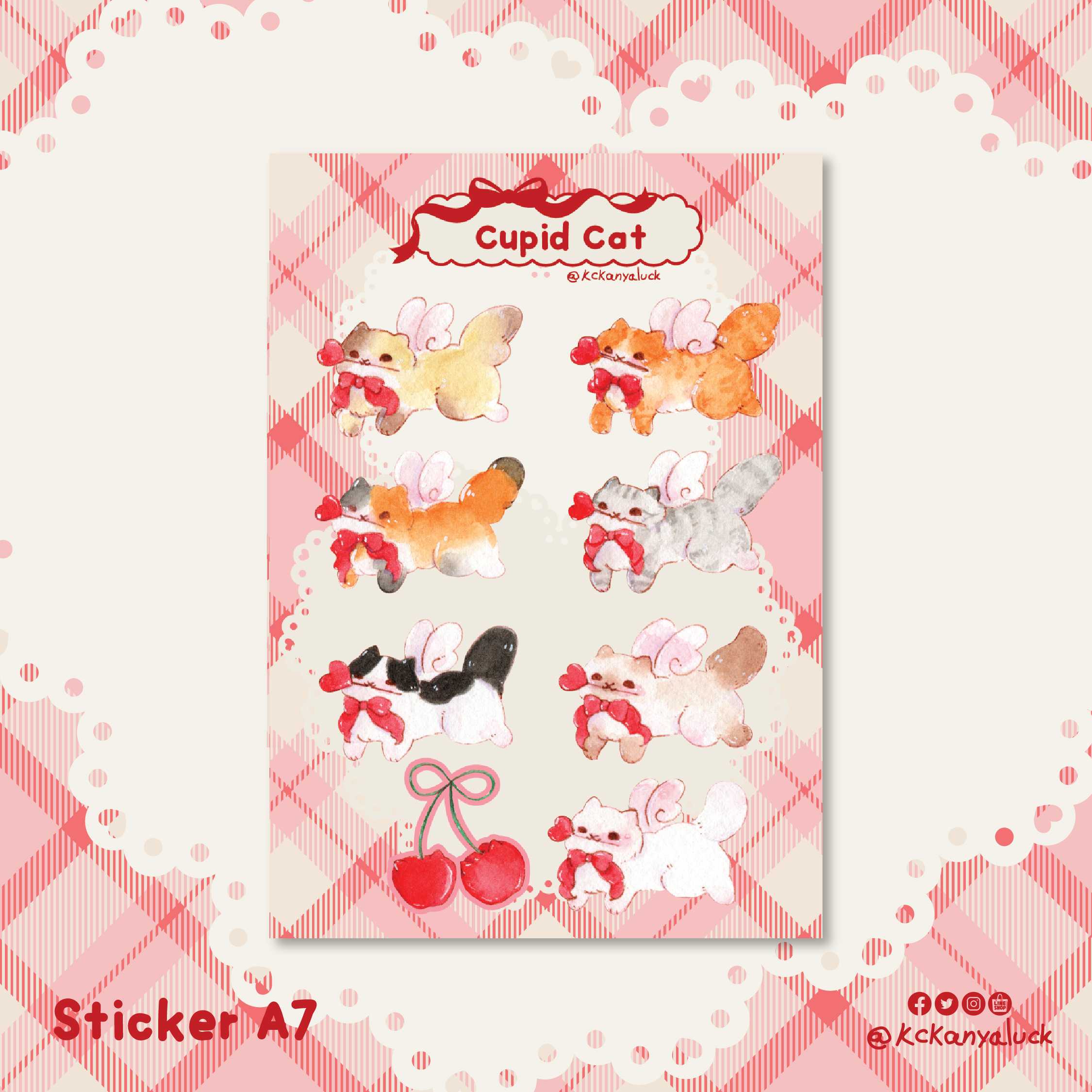 Sticker A7 :: Cupid cat