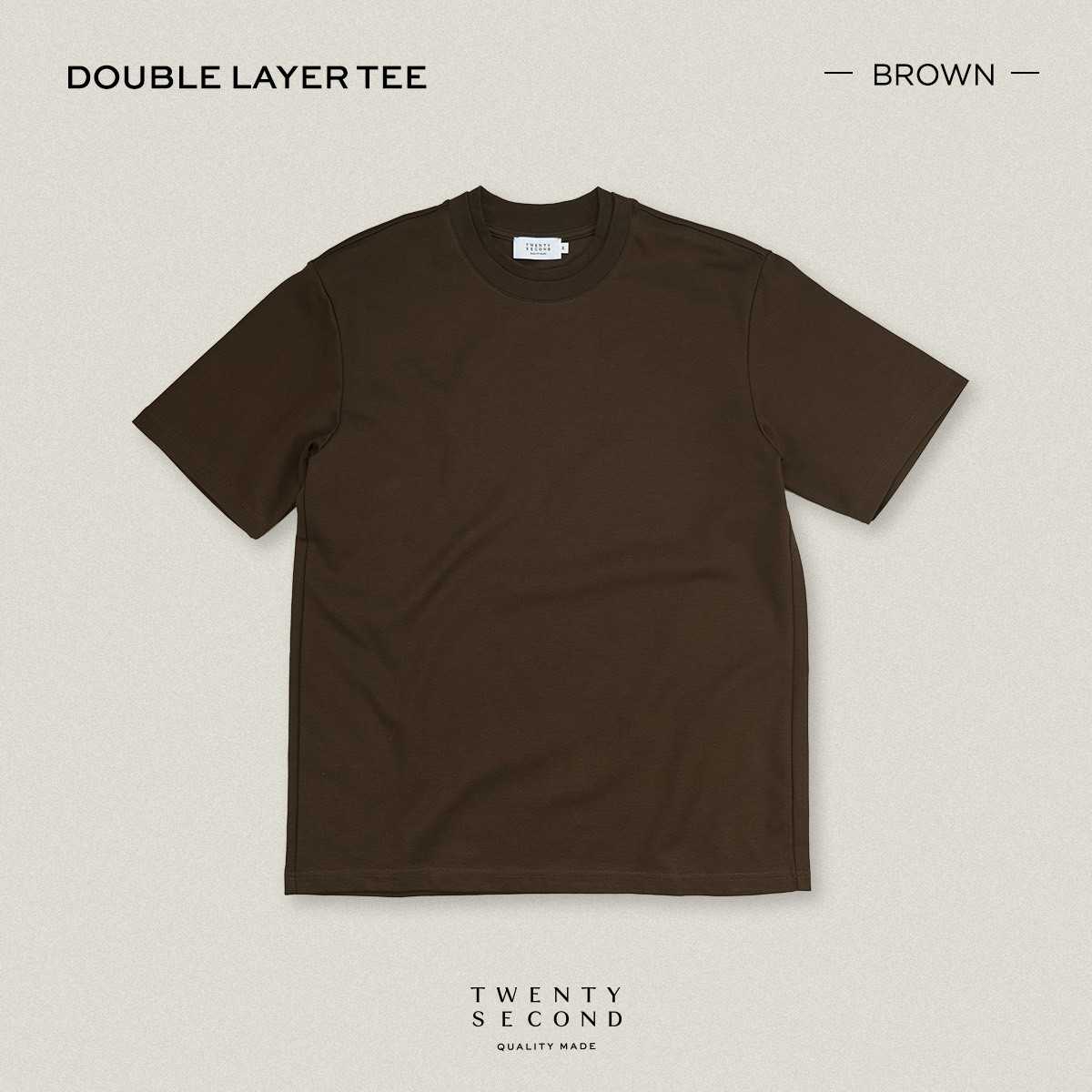 DOUBLE LAYER TEE - BROWN