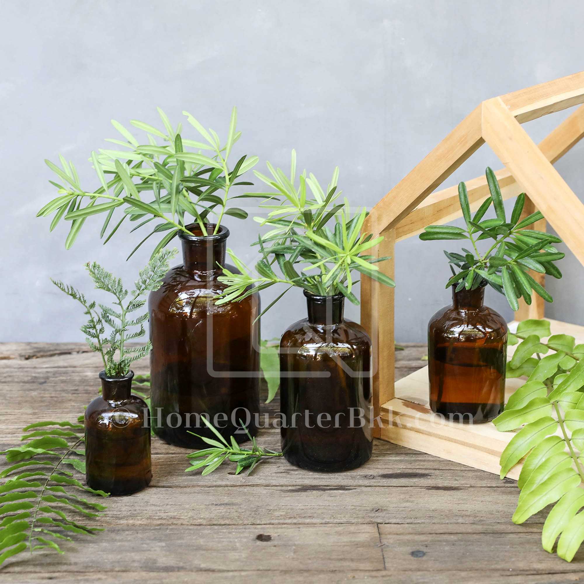 ขวดแก้วสีชา ปากแคบ ความจุ 1,000 มล. | Brown Glass Bottle  Narrow Top - 1,000 ml