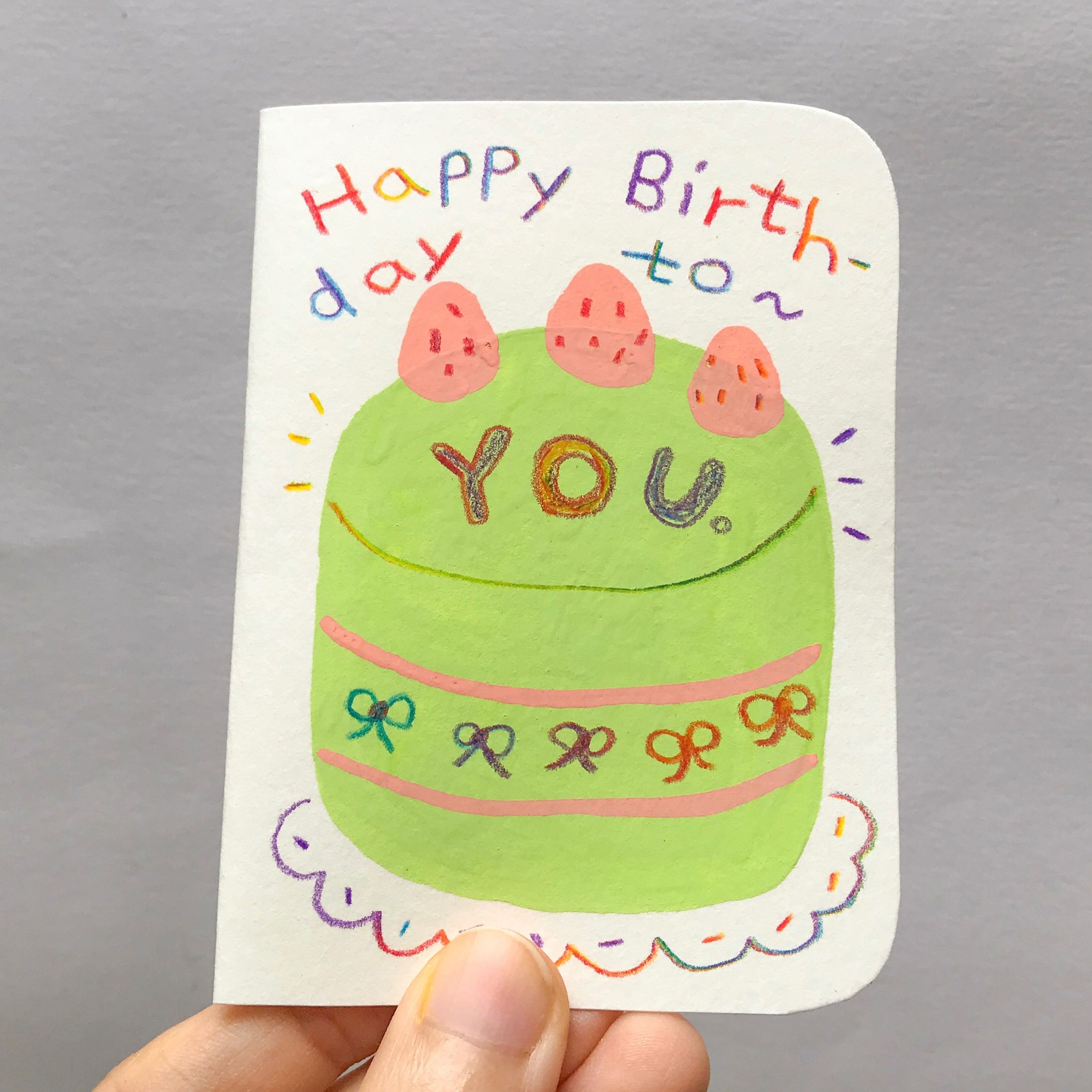 Mini handmade card (Green)