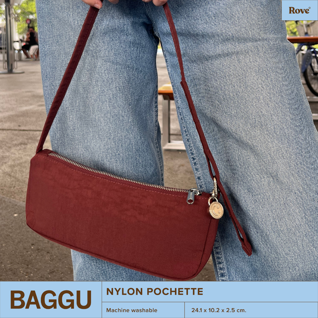 BAGGU Nylon Pochette - Mahogany