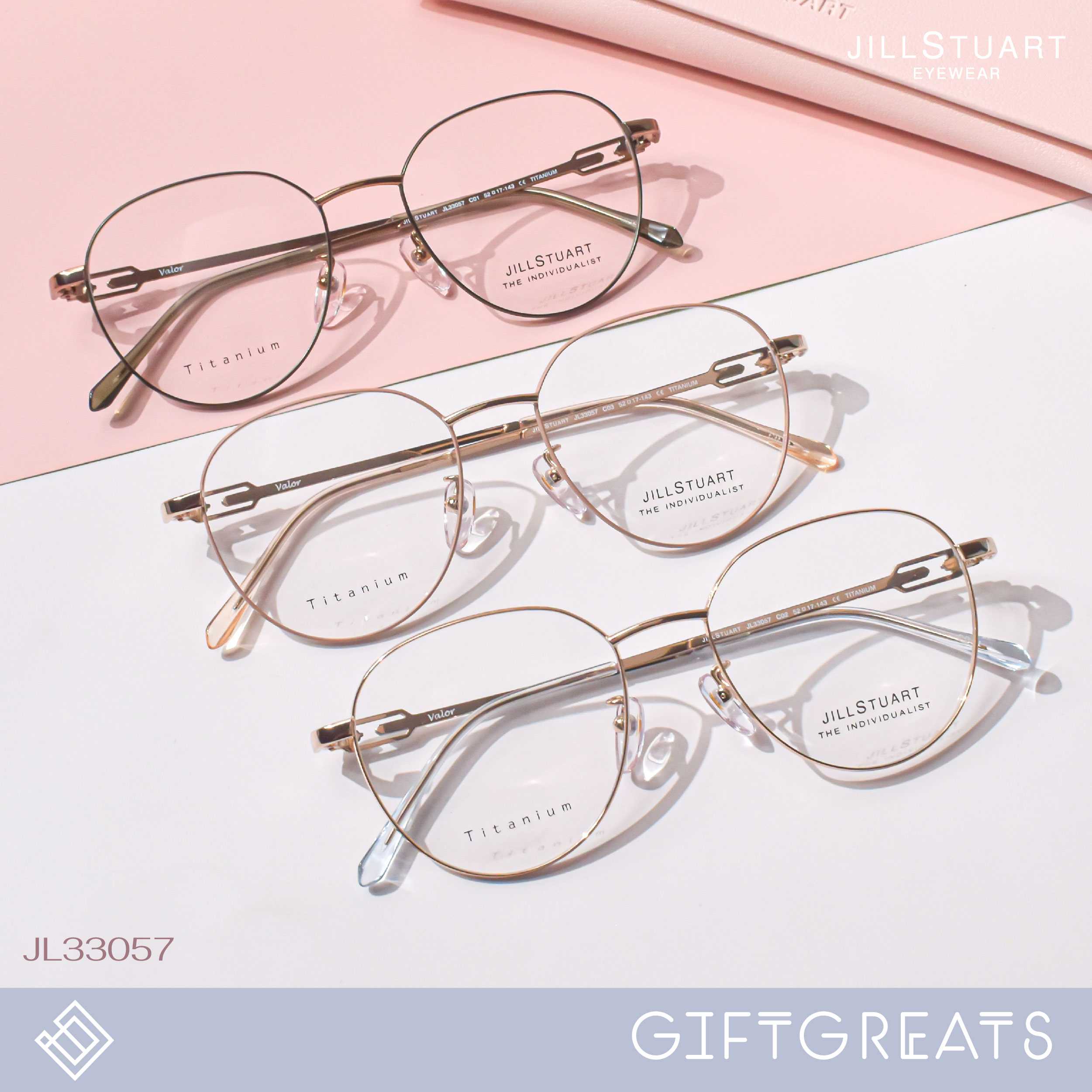 JILL STUART - JL33057 กรอบพร้อมเลนส์กรองแสงสีฟ้า แว่น ไทเทเนียม