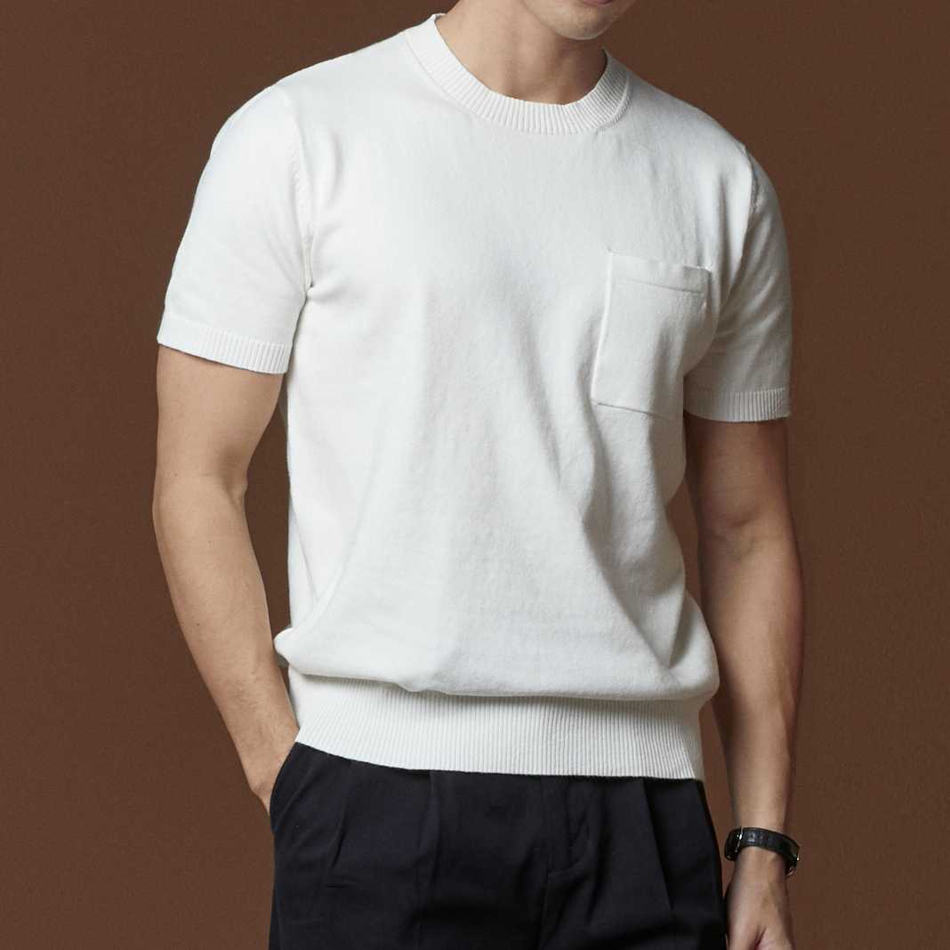 SHELBY KNIT TEE - WHITE