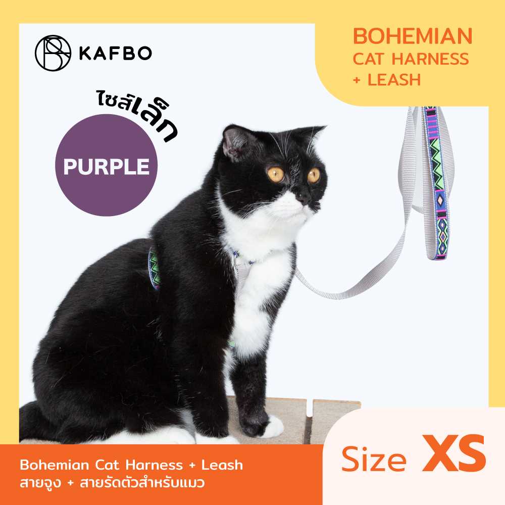 Cat Harness + Leash (XS) - Bohemian Purple