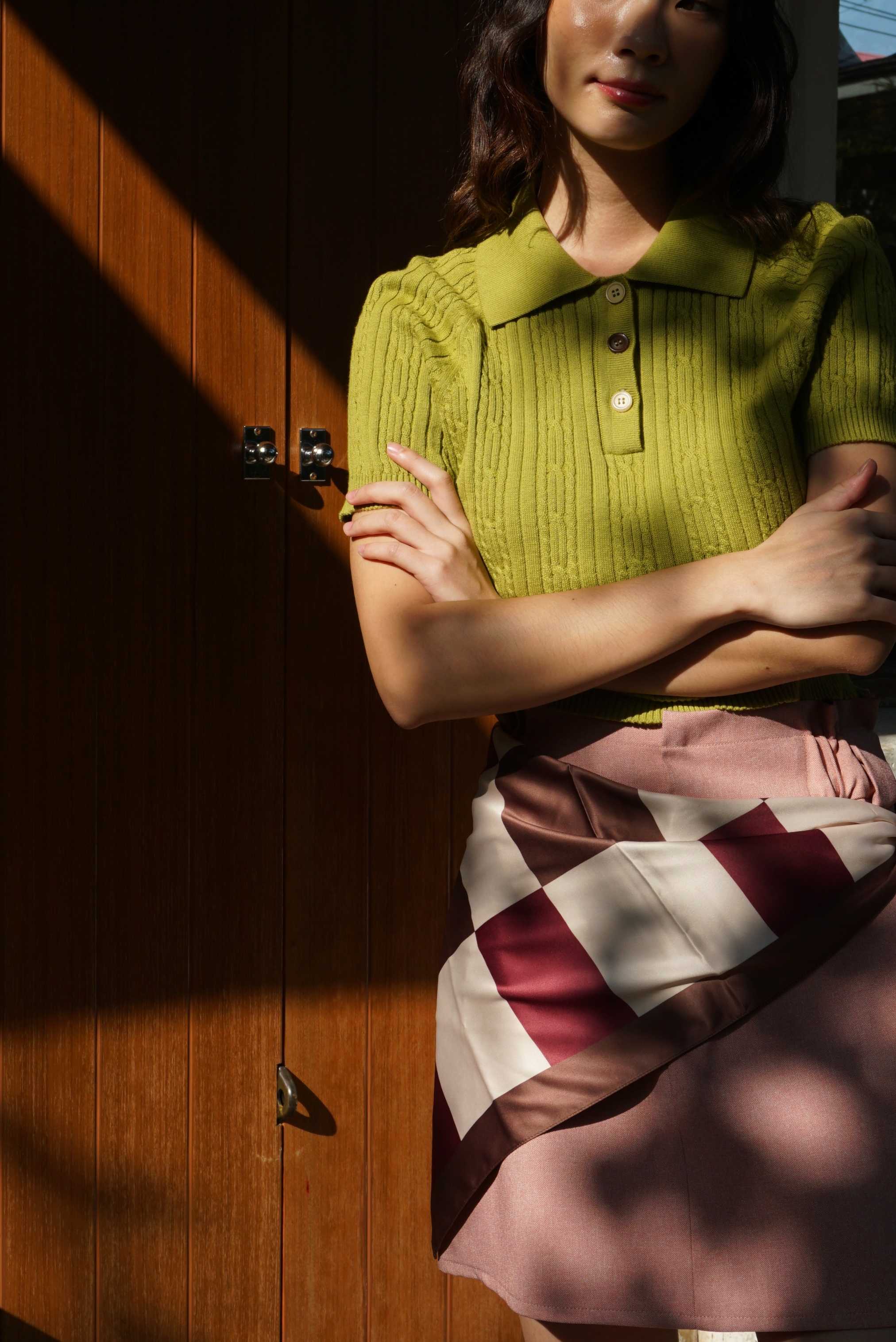 full frimo polo knit top