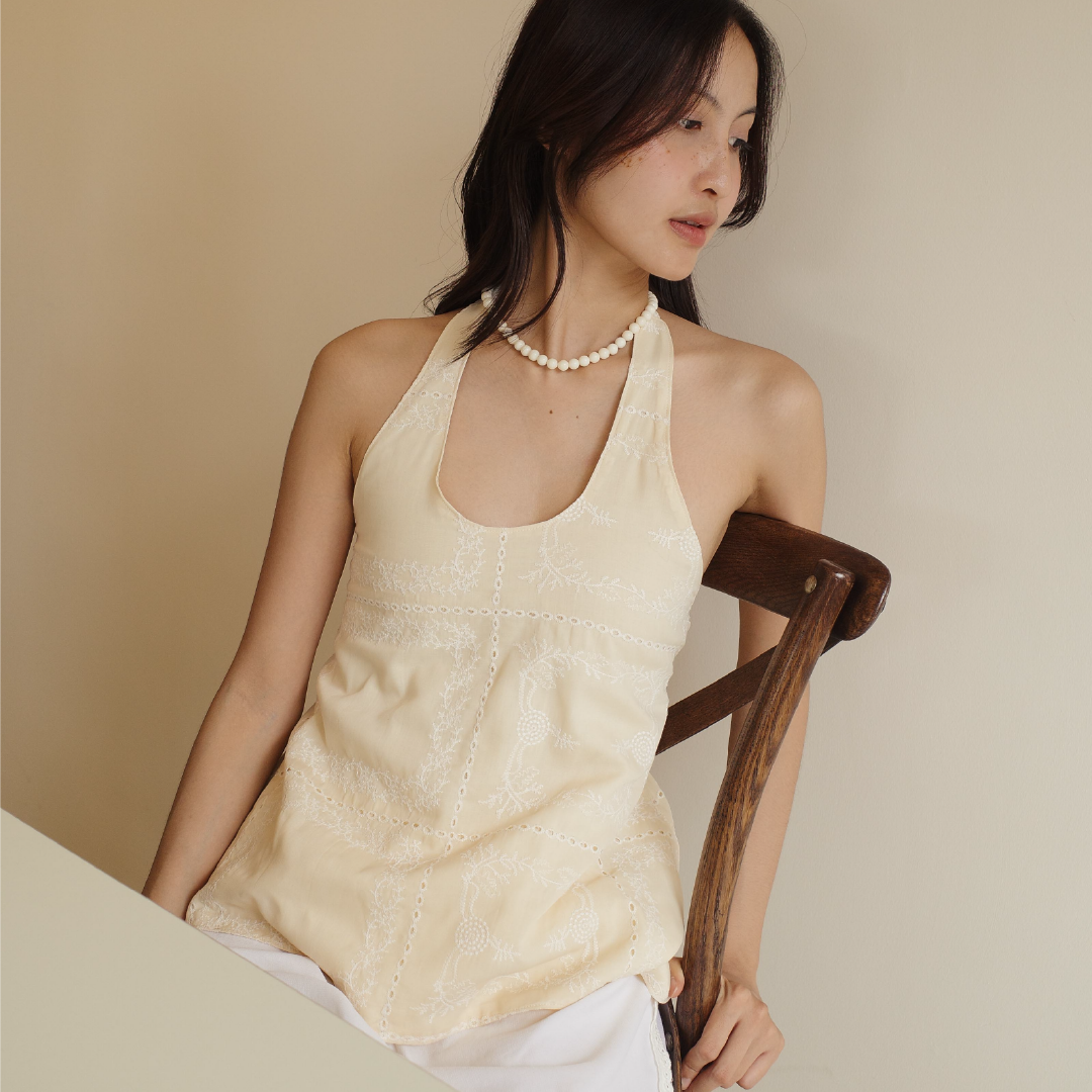 Caia butter lace halter top
