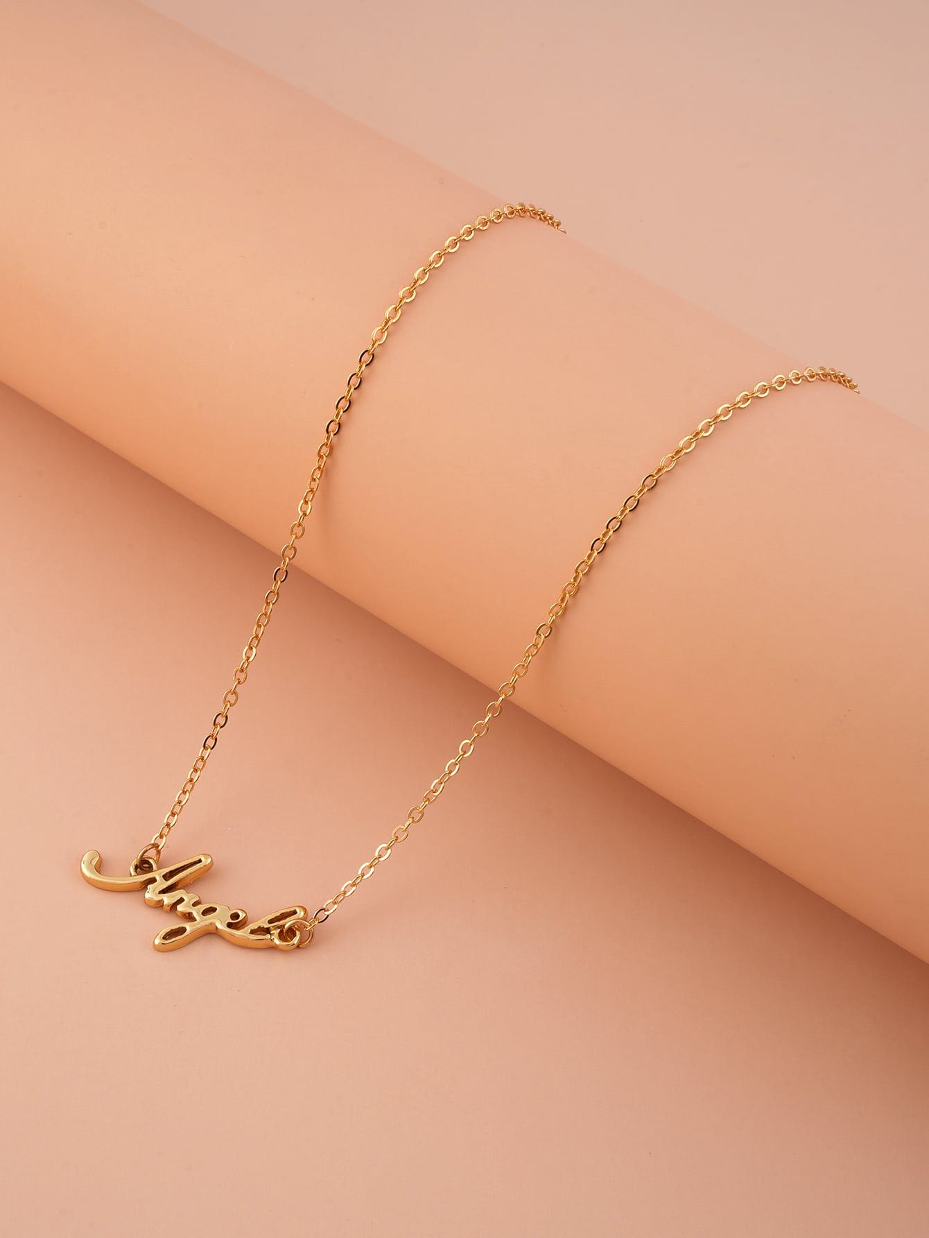 Angel calligraphy necklace 