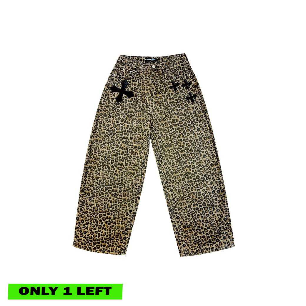 (DROP 2) MORGAN PANTS - BROWN/LEOPARD