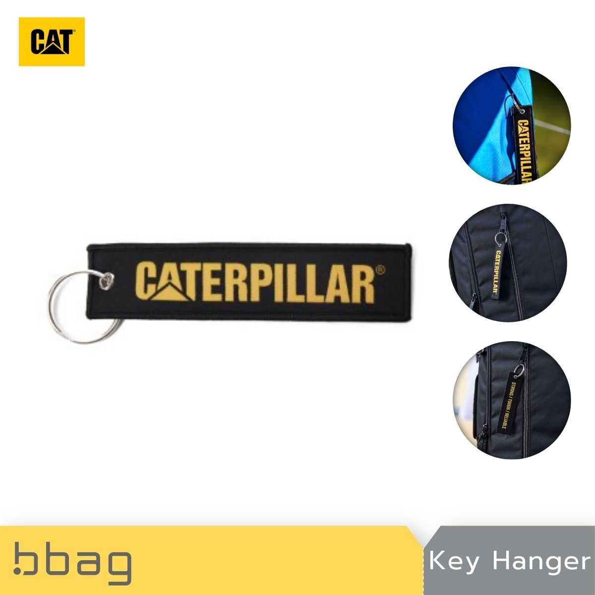 Caterpillar : ป้ายติดกระเป๋าเดินทาง ปักแบรนด์ CATERPILLAR (Key Hanger) 84745