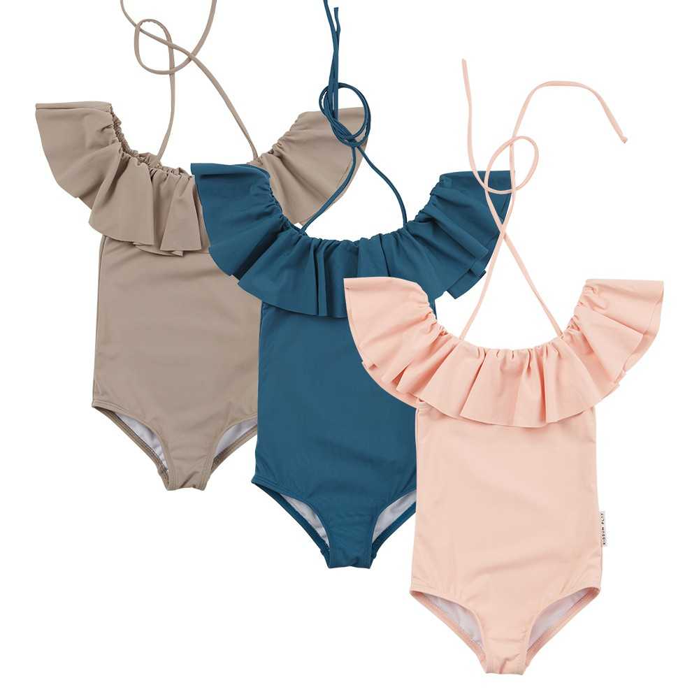 Kidsumplay ruffle ชุดว่ายน้ำเด็กหญิงป้องกัน UV แบบระบาย