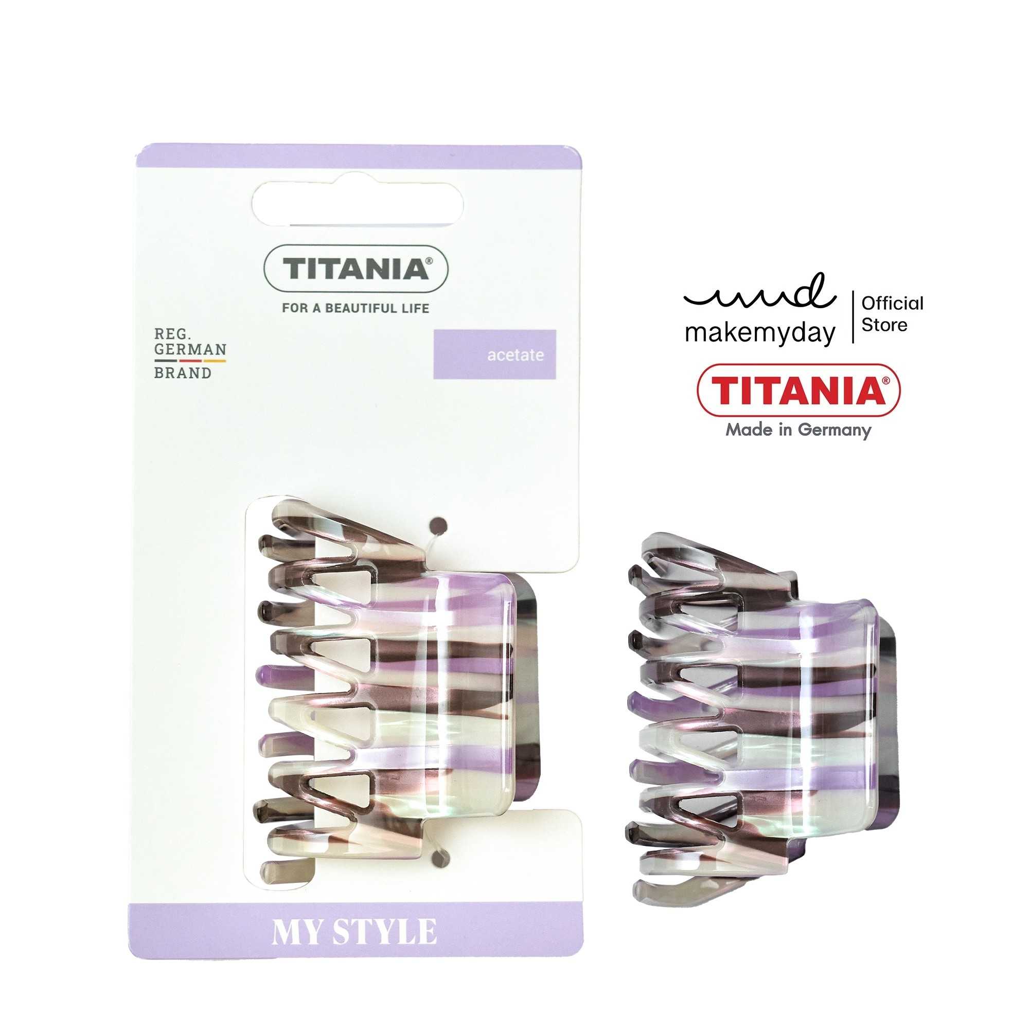 TITANIA Hair Clip กิ๊บหนีบผม สี Purple Glow นำเข้าจากเยอรมัน (1 กล่องบรรจุ 1 ชิ้น)