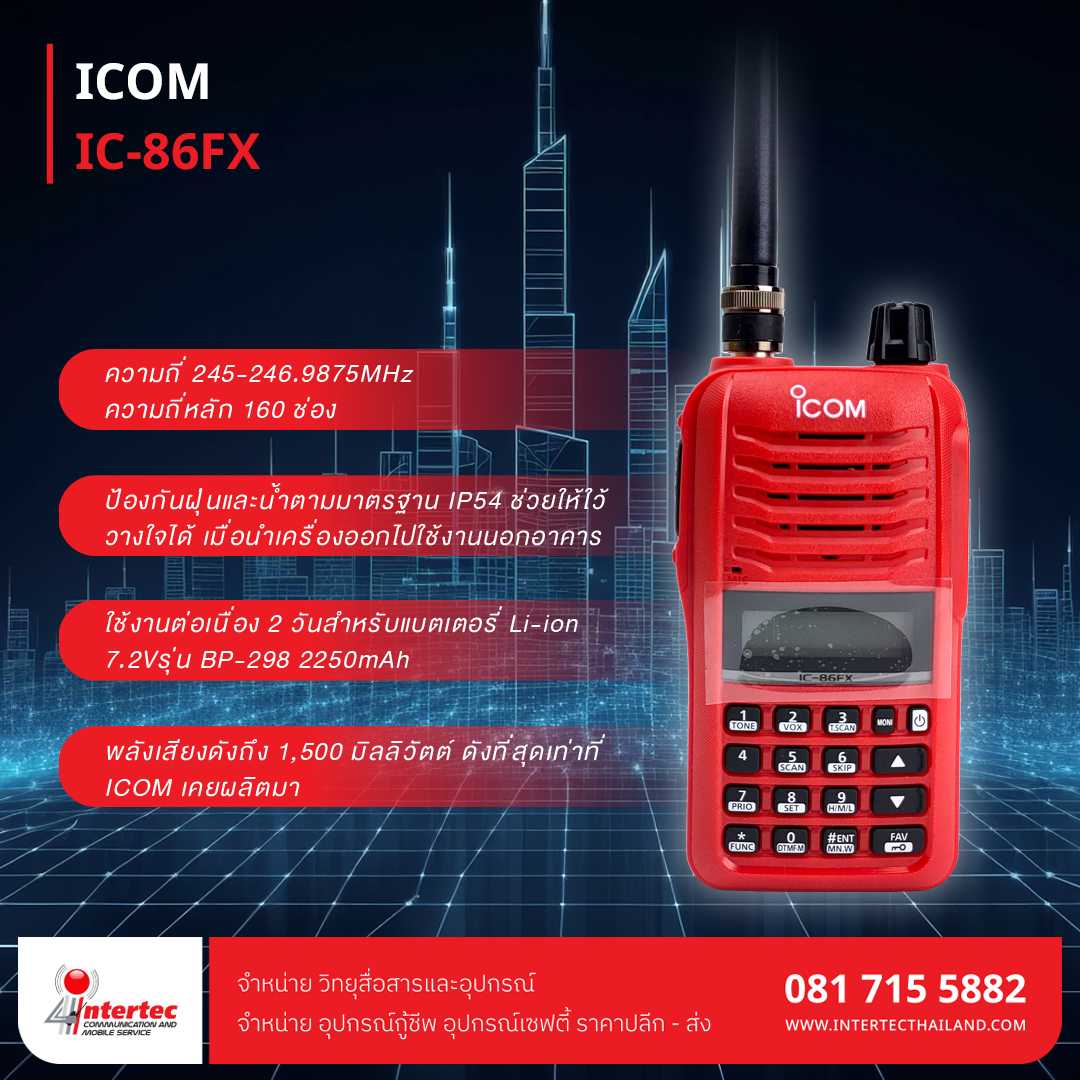 วิทยุสื่อสาร ICOM รุ่น IC-86FX