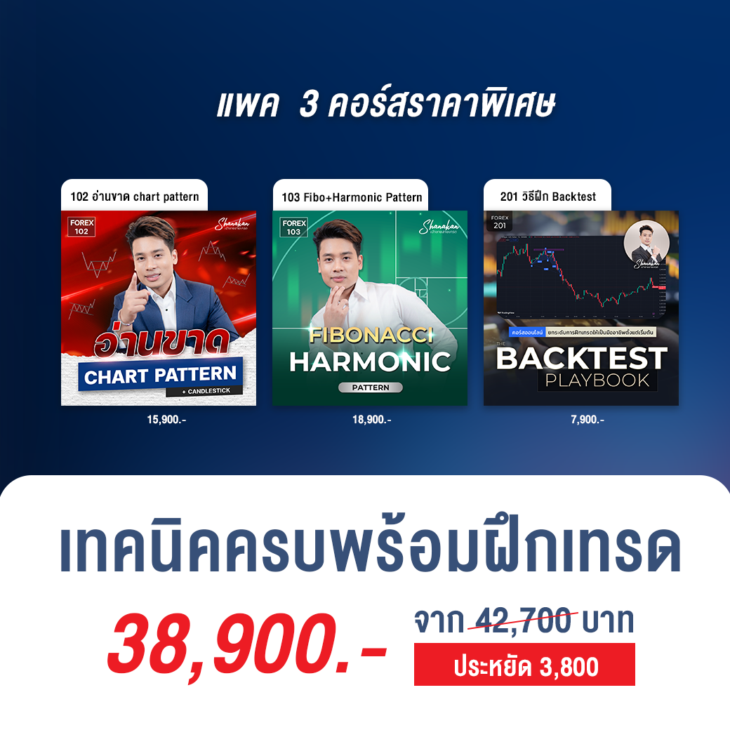 (แพค 3) คอร์สออนไลน์ Forex 102 + 103 + Backtest
