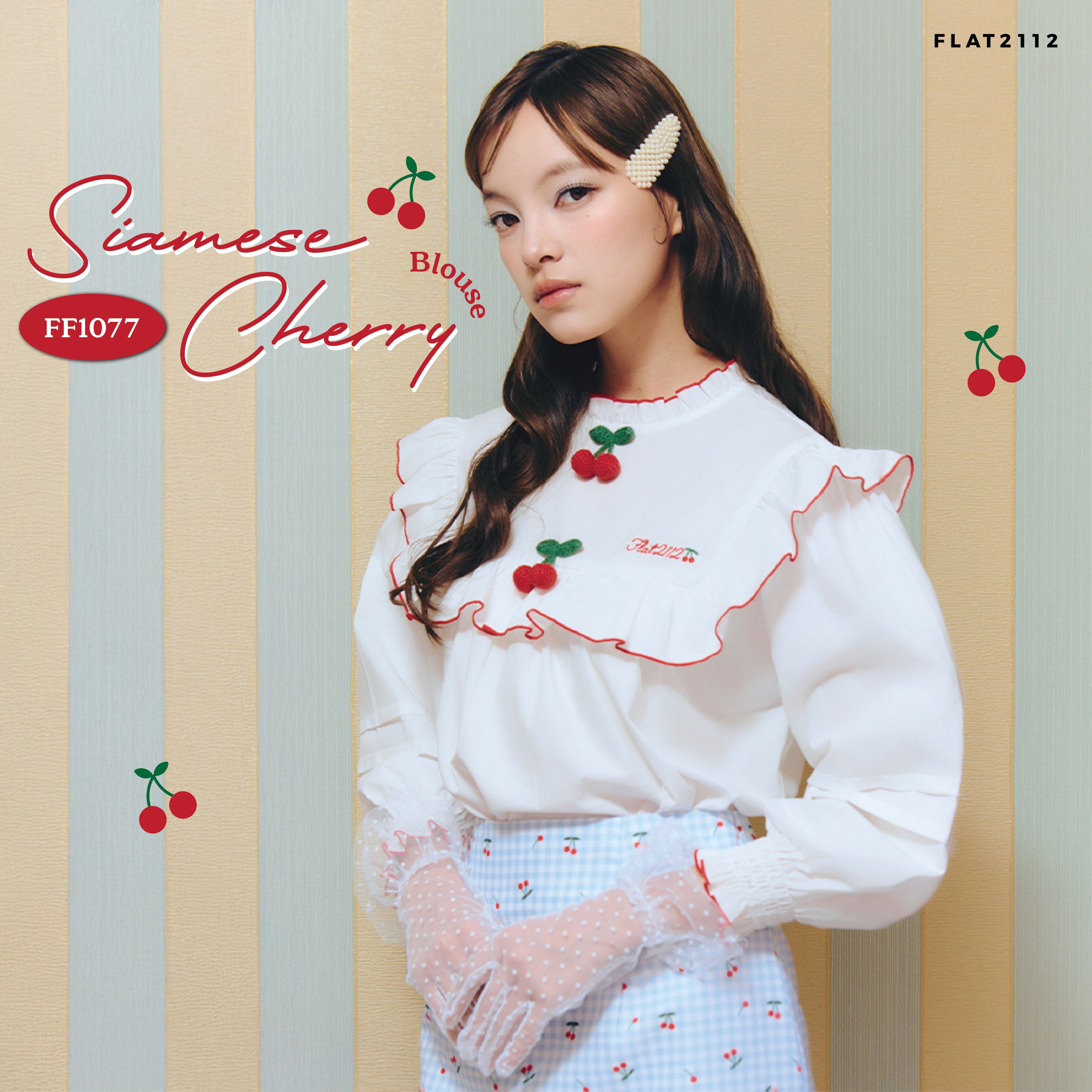 FLAT2112 FF1077 : SIAMESE CHERRY BLOUSE เสื้อแขนยาว เสื้อสงกรานต์ผู้หญิง ชุดสงกรานต์