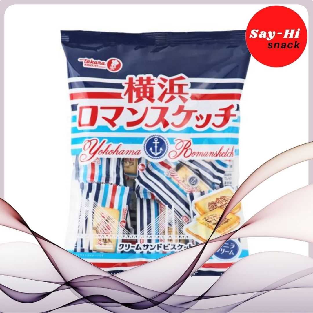 โยโกฮาม่าโรแมนซ์สเก็ตช์ คุกกี้แซนวิชครีม  Treasure Confectionery Yokohama Romantic Sketch 129g