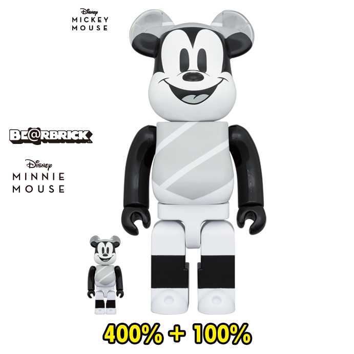 BE@RBRICK HAT AND PONCHO MICKEY 100％ & 400％ (TC)