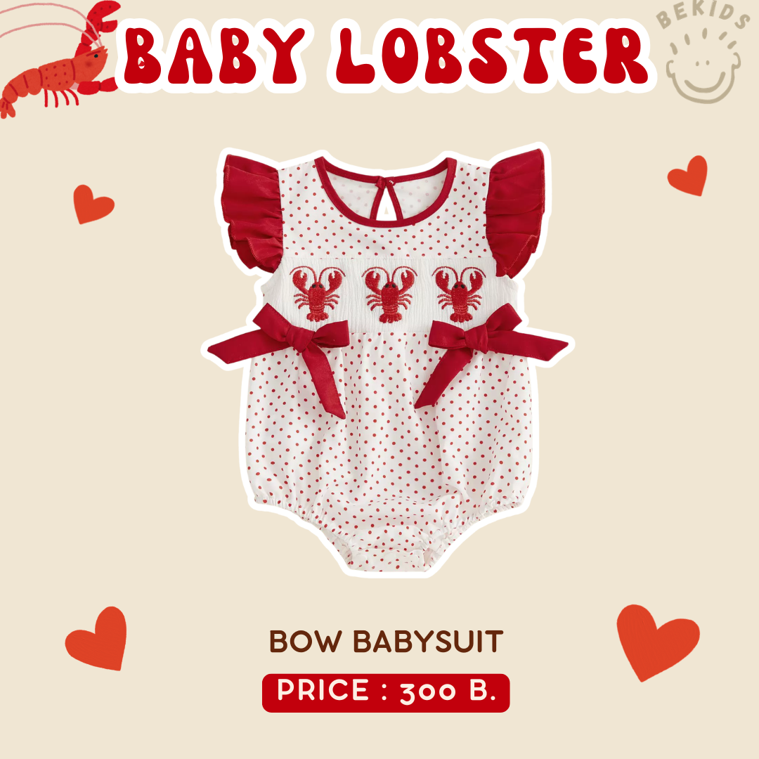 Bow Babysuit Lobster