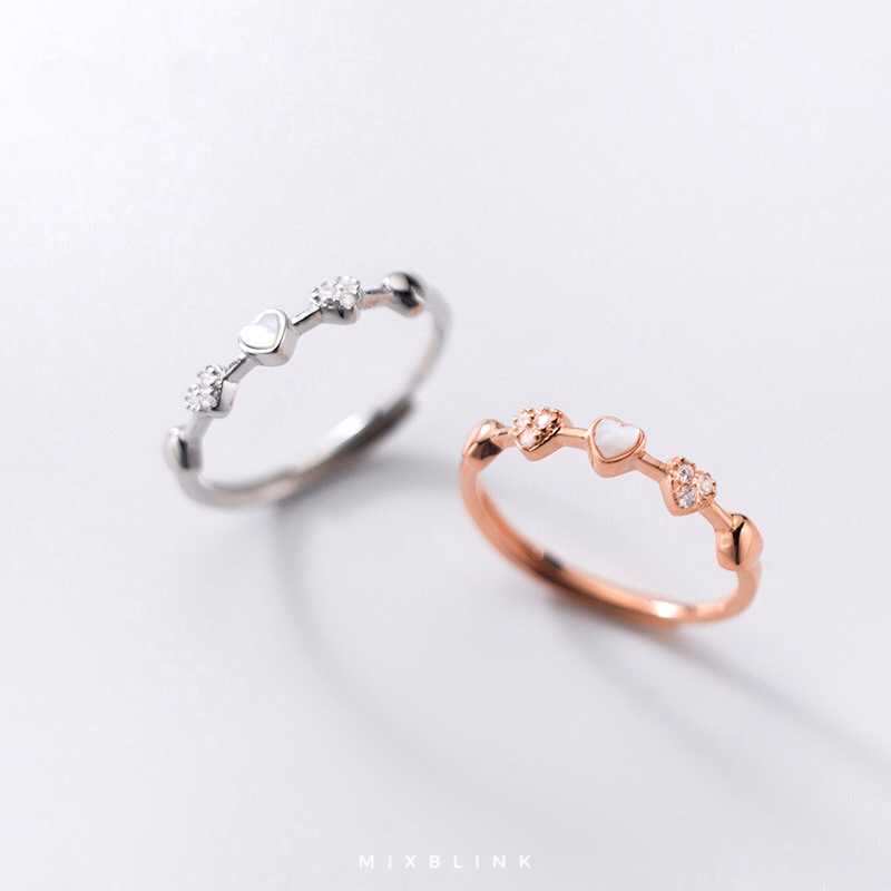 แหวน Heartbeat - ส่งฟรี EMS ( เงินแท้ 92.5% ) #I8