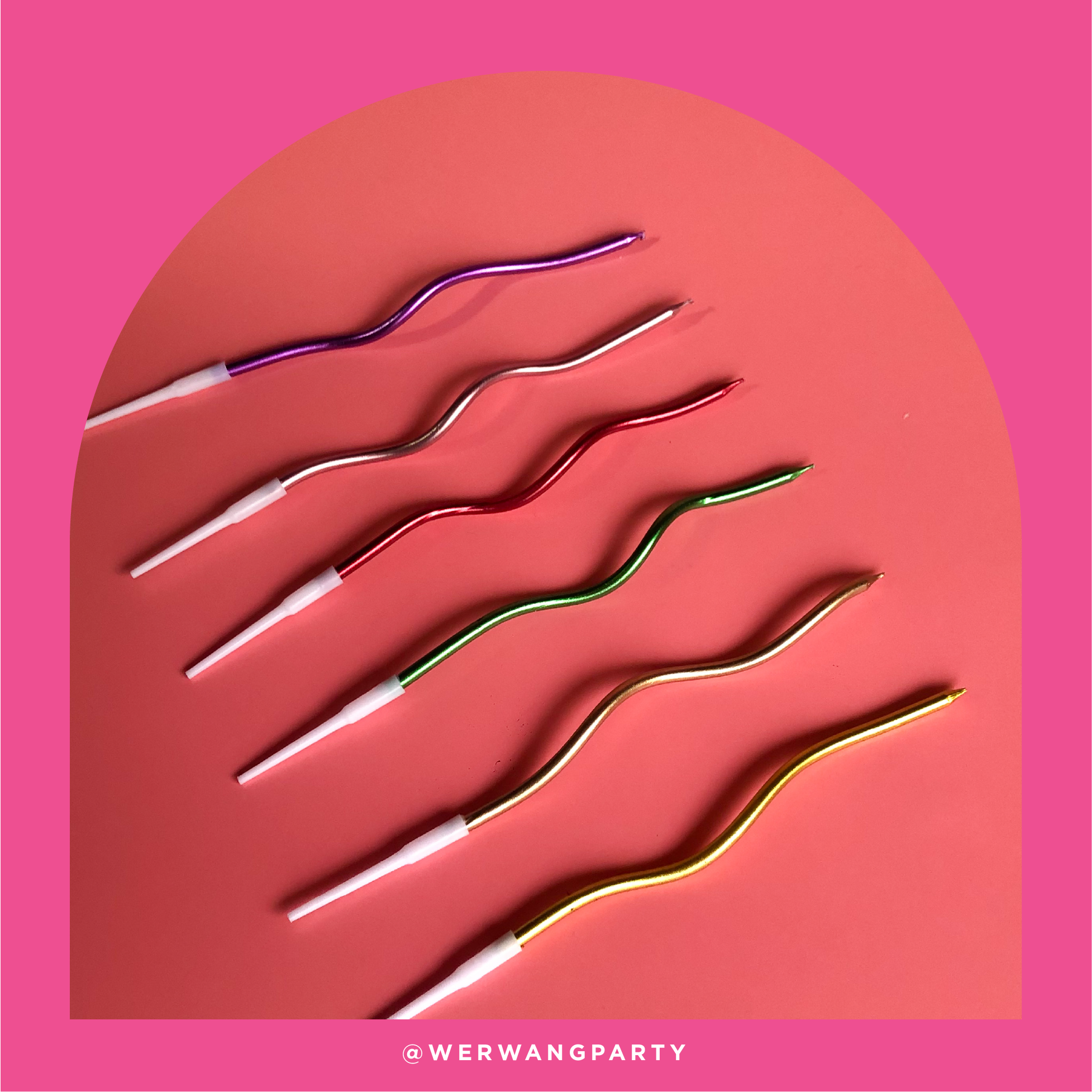 Metallic Curving Candle Set