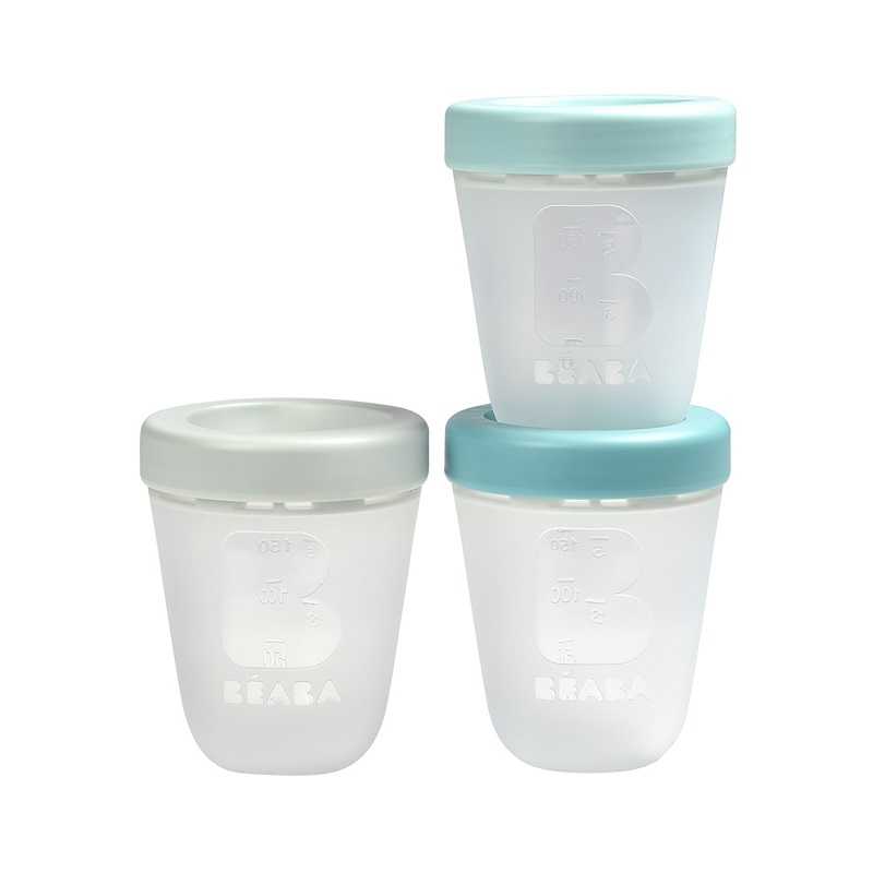 BEABA ชุดกระปุกเก็บถนอมอาหารซิลิโคน 3 ชิ้น Set of 3 x 200 ml Portions Silicone - Jungle