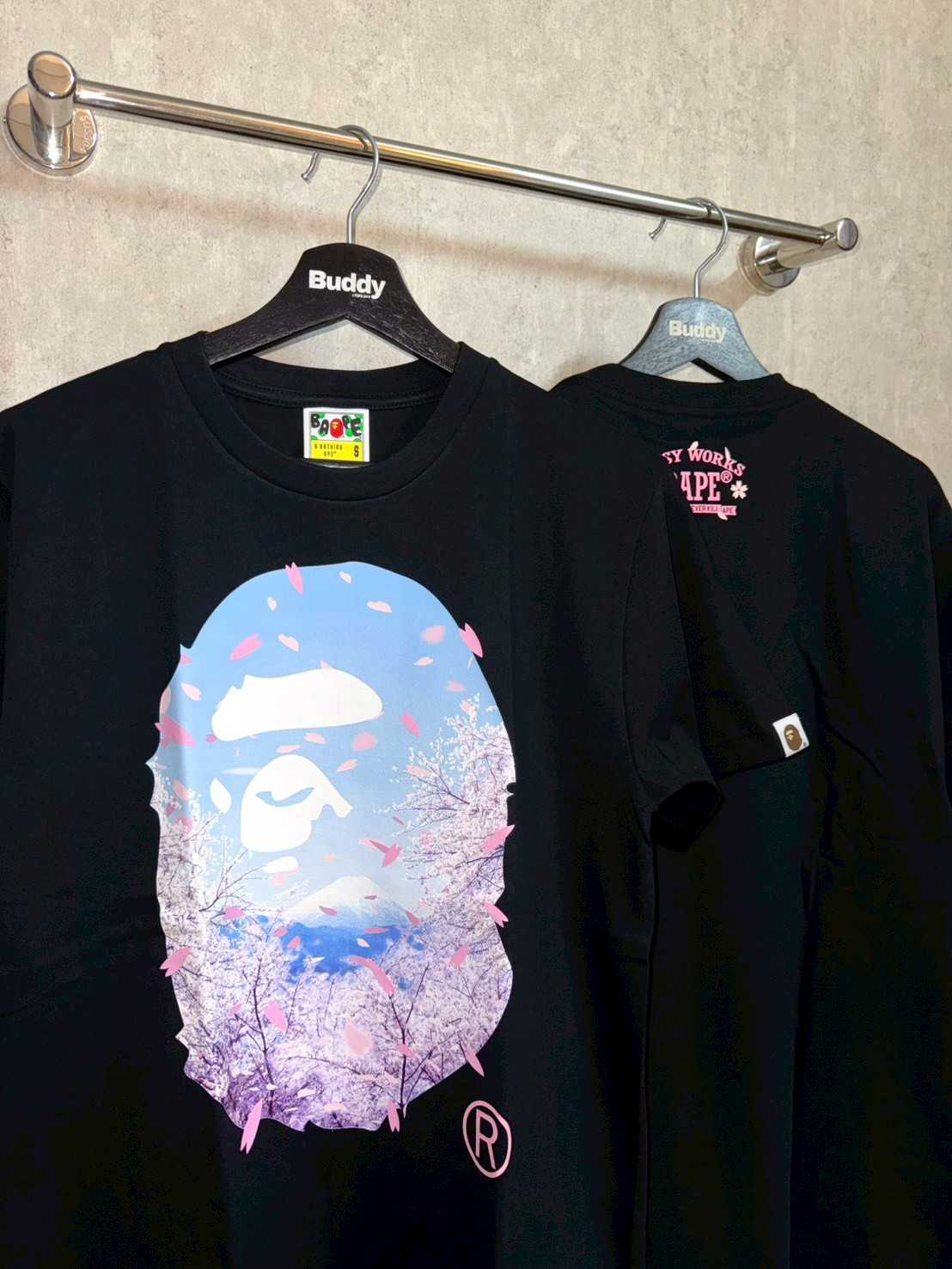 BAPE SAKURA PHOTO APE HEAD TEE BLACK