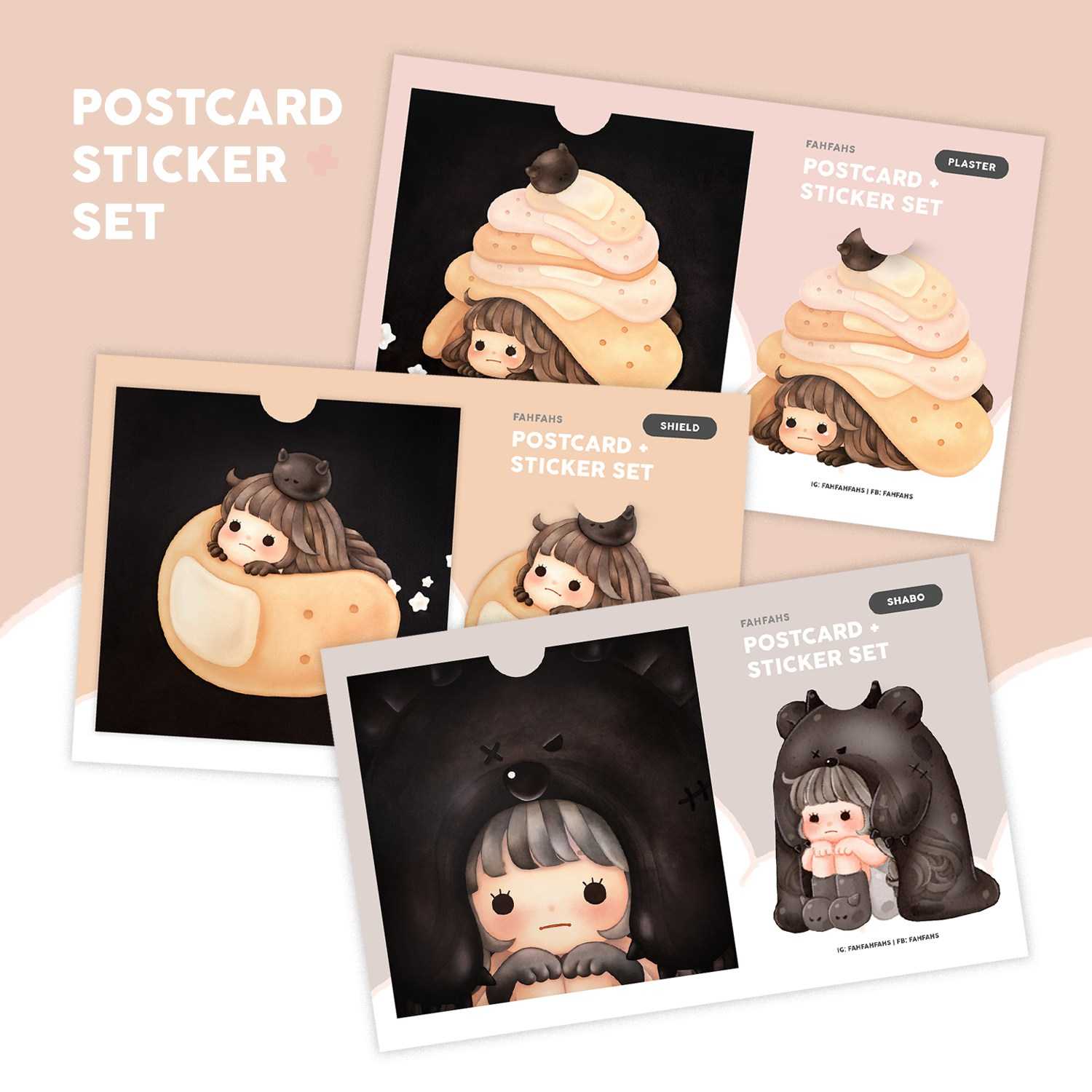 POSTCARD + STICKER SET - FAHFAHS