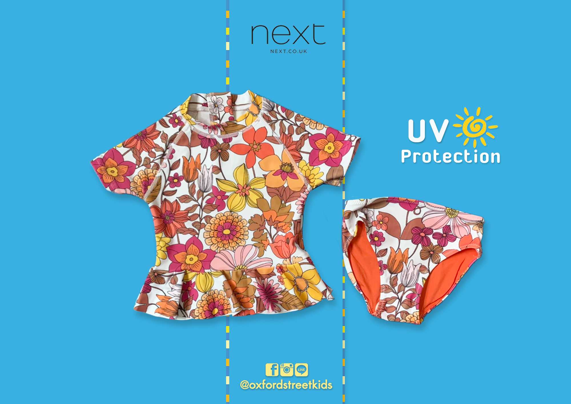 ✅ [9-12M] Next 2 Pc Swim Set UV Protection ชุดว่ายน้ำ ป้องกันแสงแดด