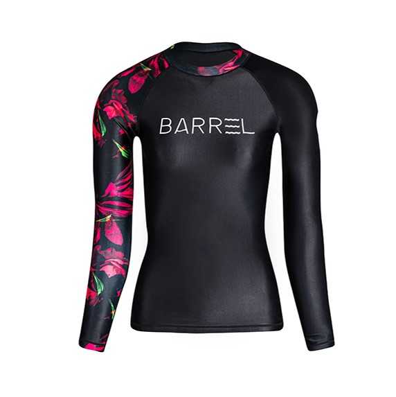 BARREL WOMEN ODD RASHGUARD - BLACK ชุดว่ายน้ำ ชุดว่ายน้ำแขนยาว ชุดว่ายน้ำผู้หญิง(WATER)