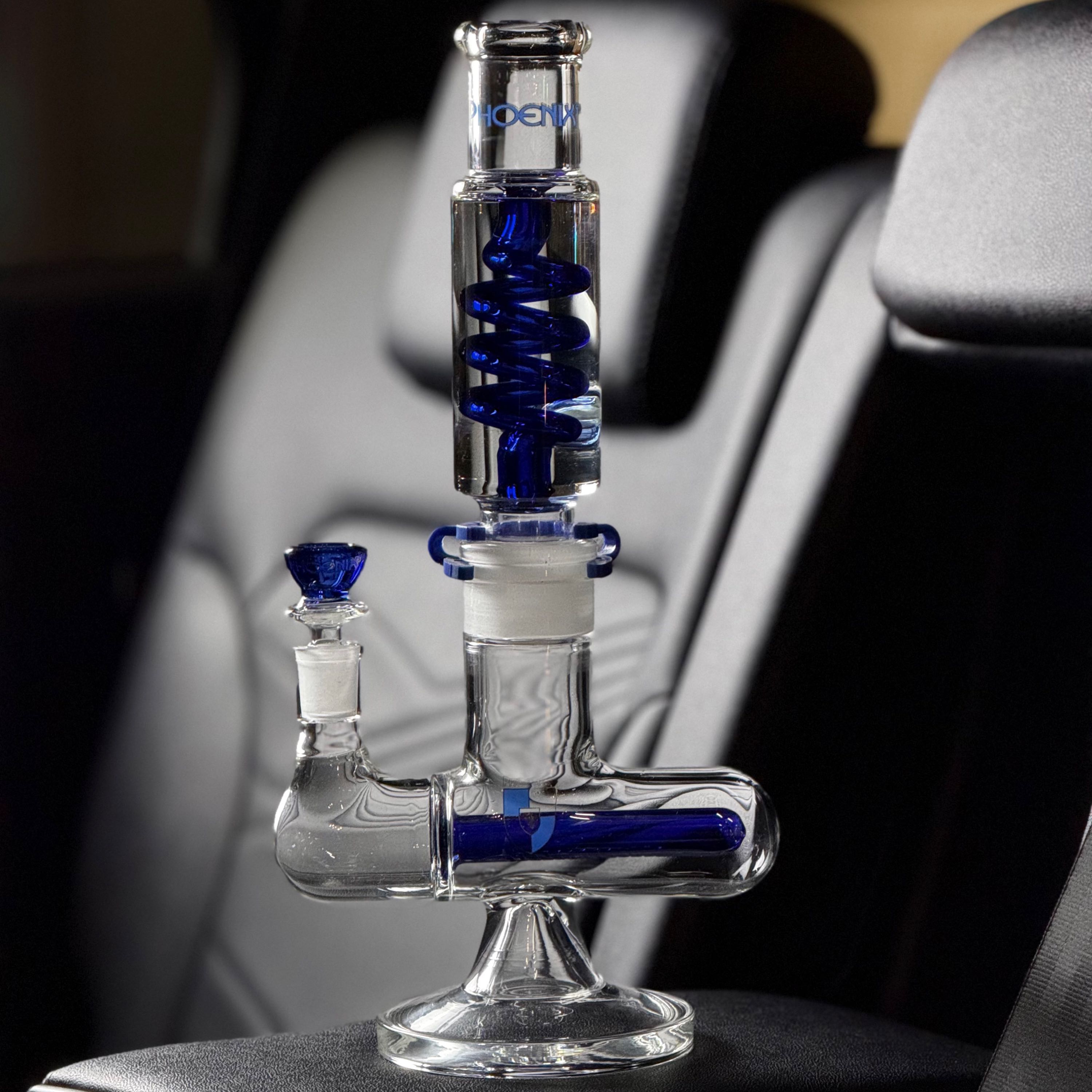 Phoenix Star Glass Glycerine Coil Bong with Inline Diffuser Perc l 35 cm