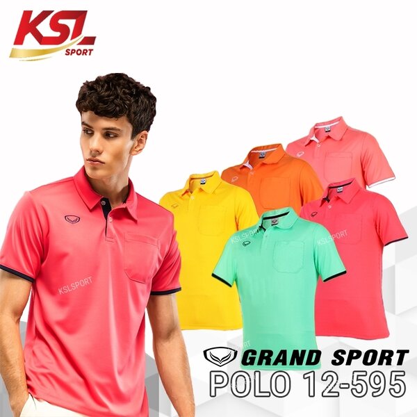 ใหม่!! GRAND SPORT เสื้อโปโลแกรนด์สปอร์ตชาย รุ่น 12-595 สีชุดที่ 2