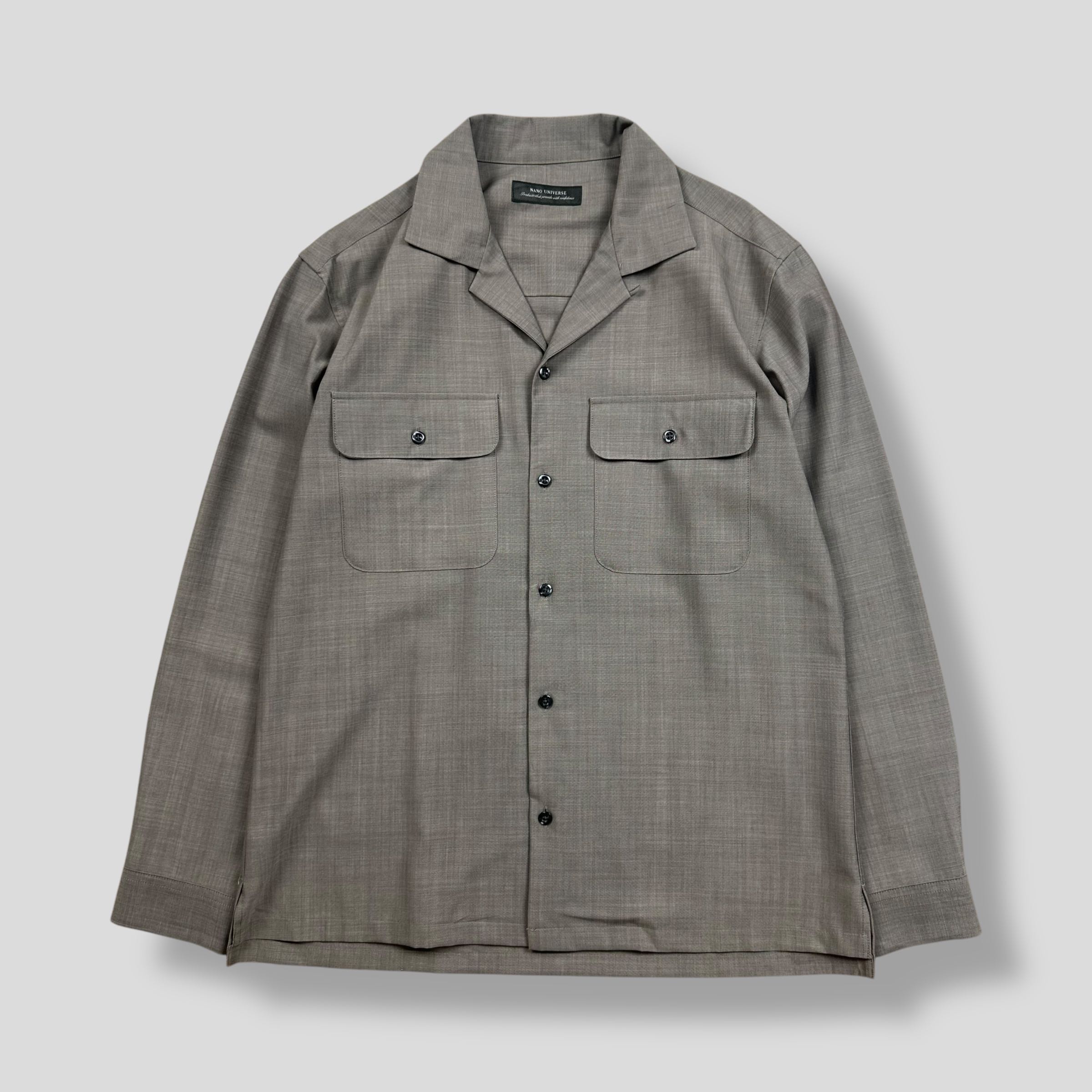 NANO UNIVERSE OPEN COLLAR TWO POCKET SHIRT