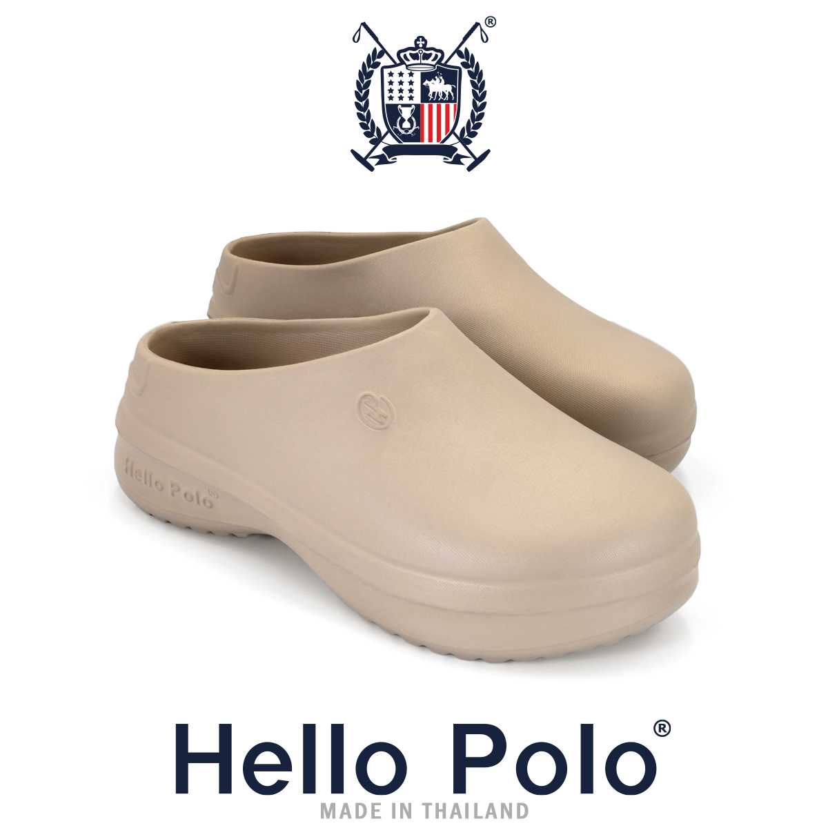 Hello Polo รองเท้าแตะ รองเท้าหัวโต หนา 3.5cm พื้นหนา กันลื่น กันน้ำ ทนต่อการสึกหรอ รุ่น HP8009