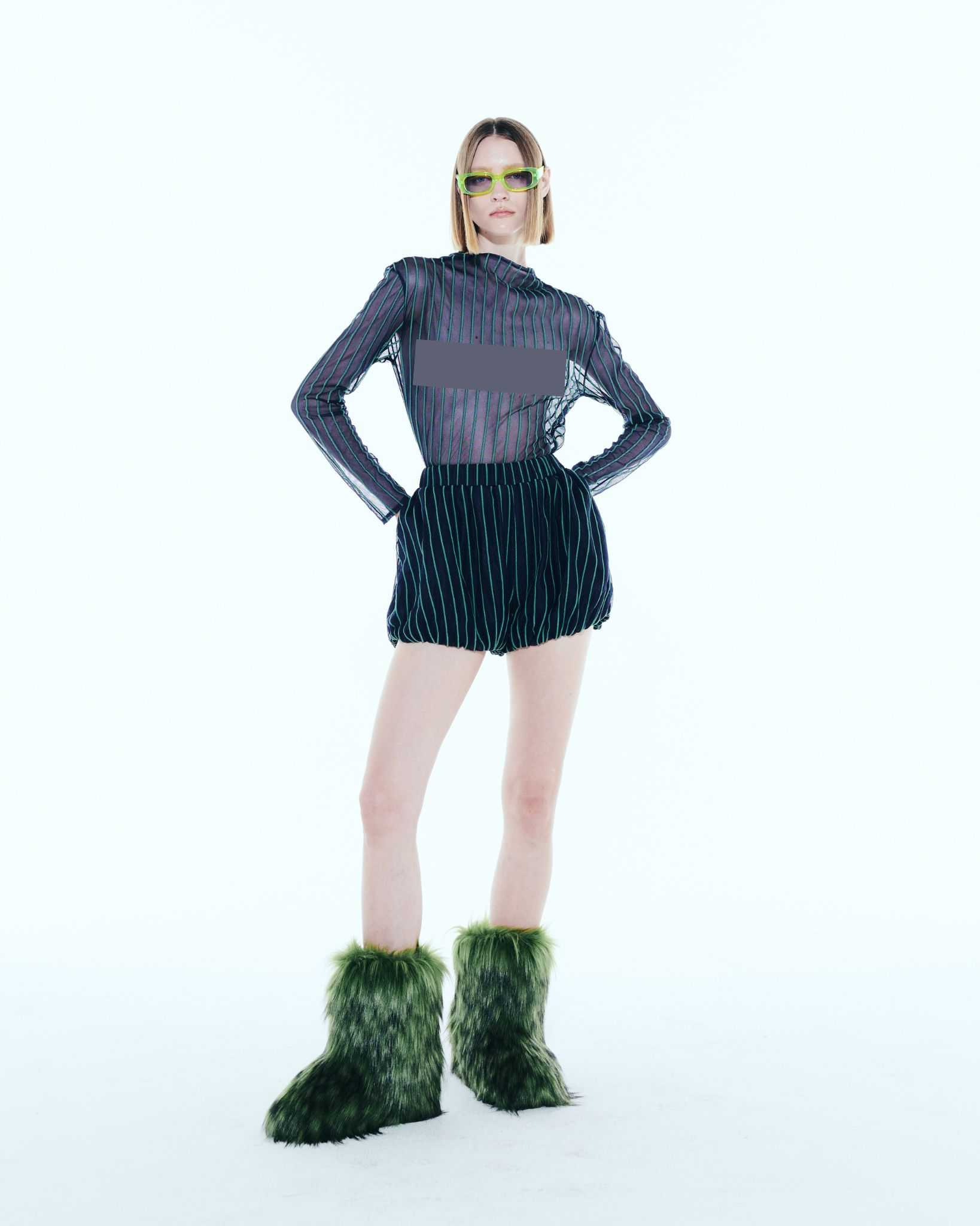 The SRT X12 3D Striped Mesh Balloon Shorts