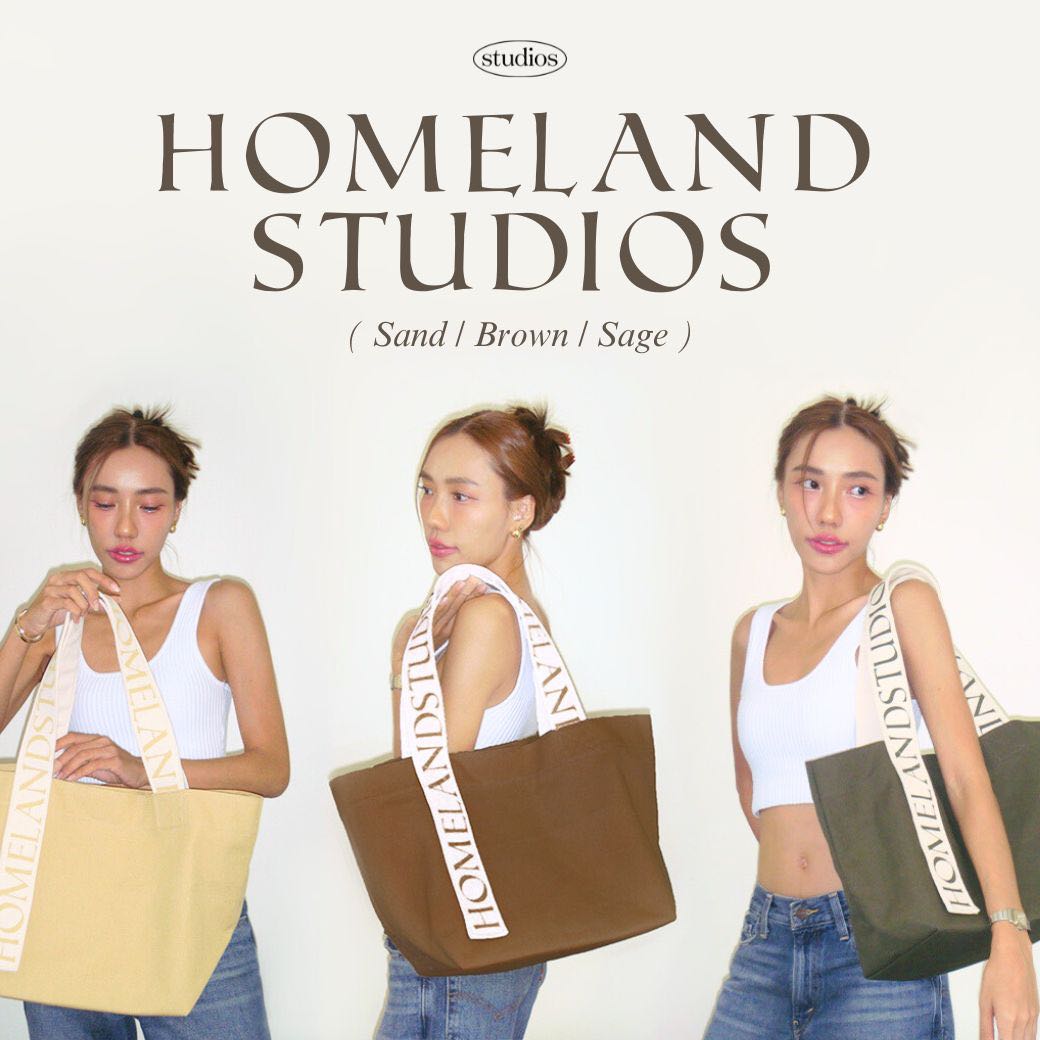HOMELAND - new colors ! กระเป๋าผ้าแคนวาส สกรีนสาย (large)