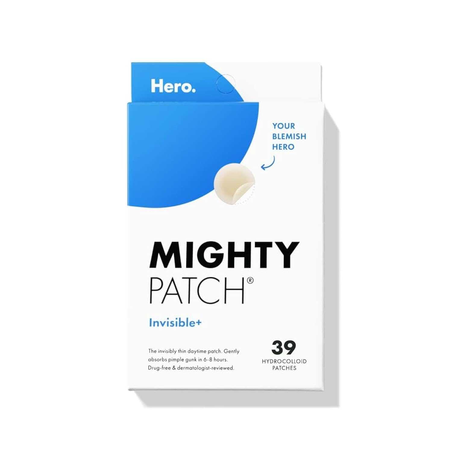 Hero Mighty Patch™ Invisible Patch แผ่นแปะสิวกลางวัน บางเฉียบกลืนไปกับผิว สิวหายเร็วขึ้น