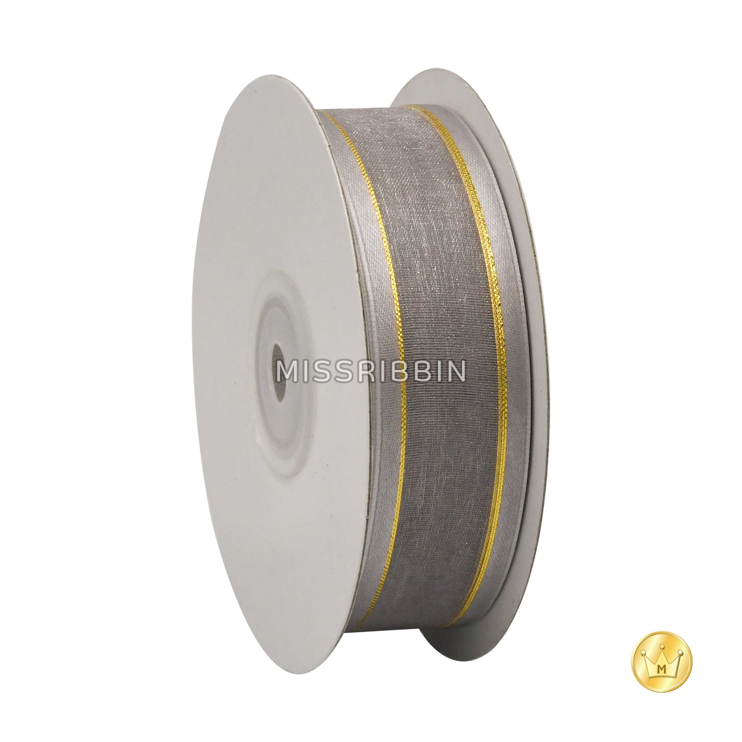 ริบบิ้นชีฟอง (สี 011) ม้วนยาว 25หลา ขนาด 10 15 25มม.
